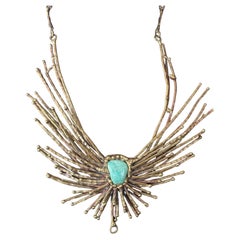 Vintage Modernist Bronze & Turquoise Necklace by Pal Kepenyes Vintage Modernist Bronze & Turquoise Necklace by Pal Kepenyes