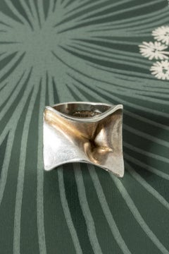 Vintage Modernist "Carina" Silver Ring by Björn Weckström, Lapponia, 1970