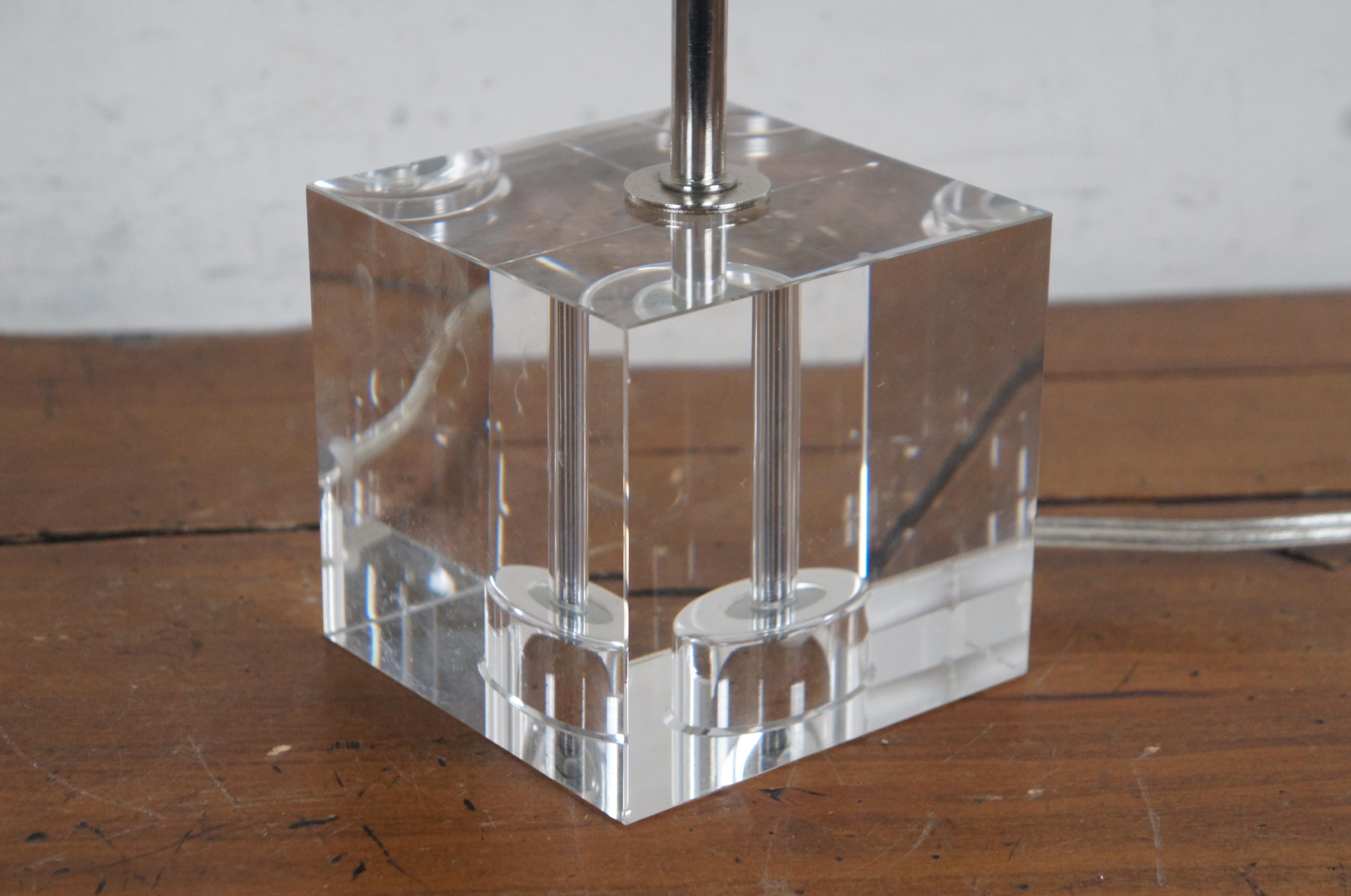 Vintage Modernist Chrome & Lucite Eyeball Desk Library Table Lamp 23