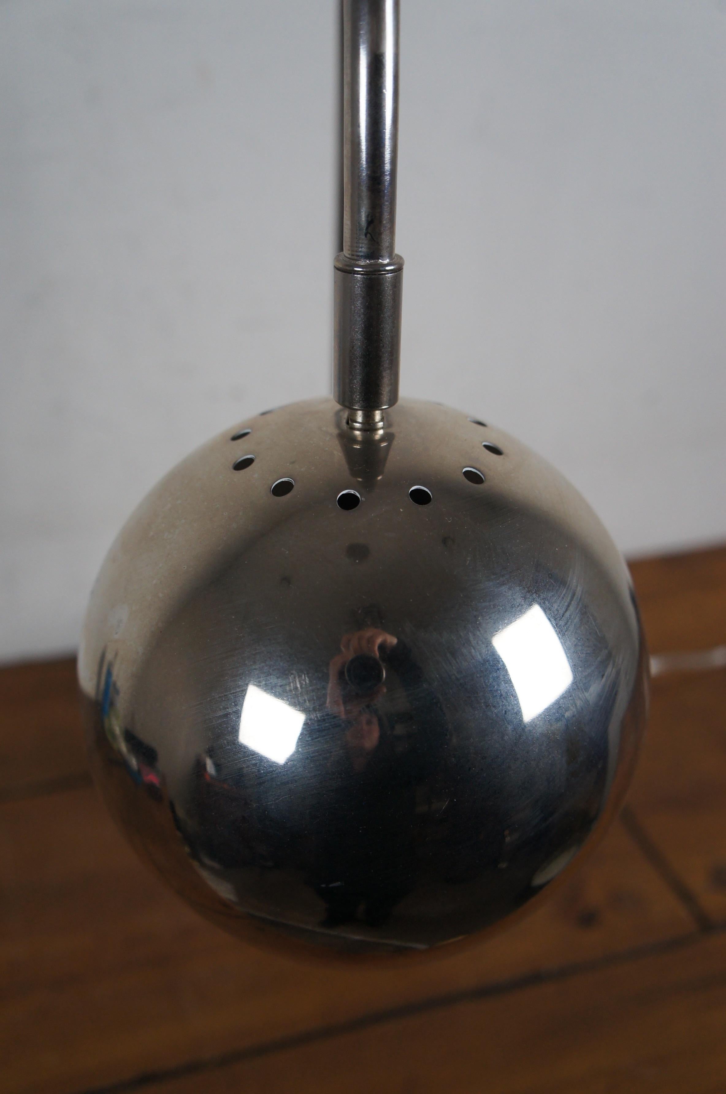 20th Century Vintage Modernist Chrome & Lucite Eyeball Desk Library Table Lamp 23