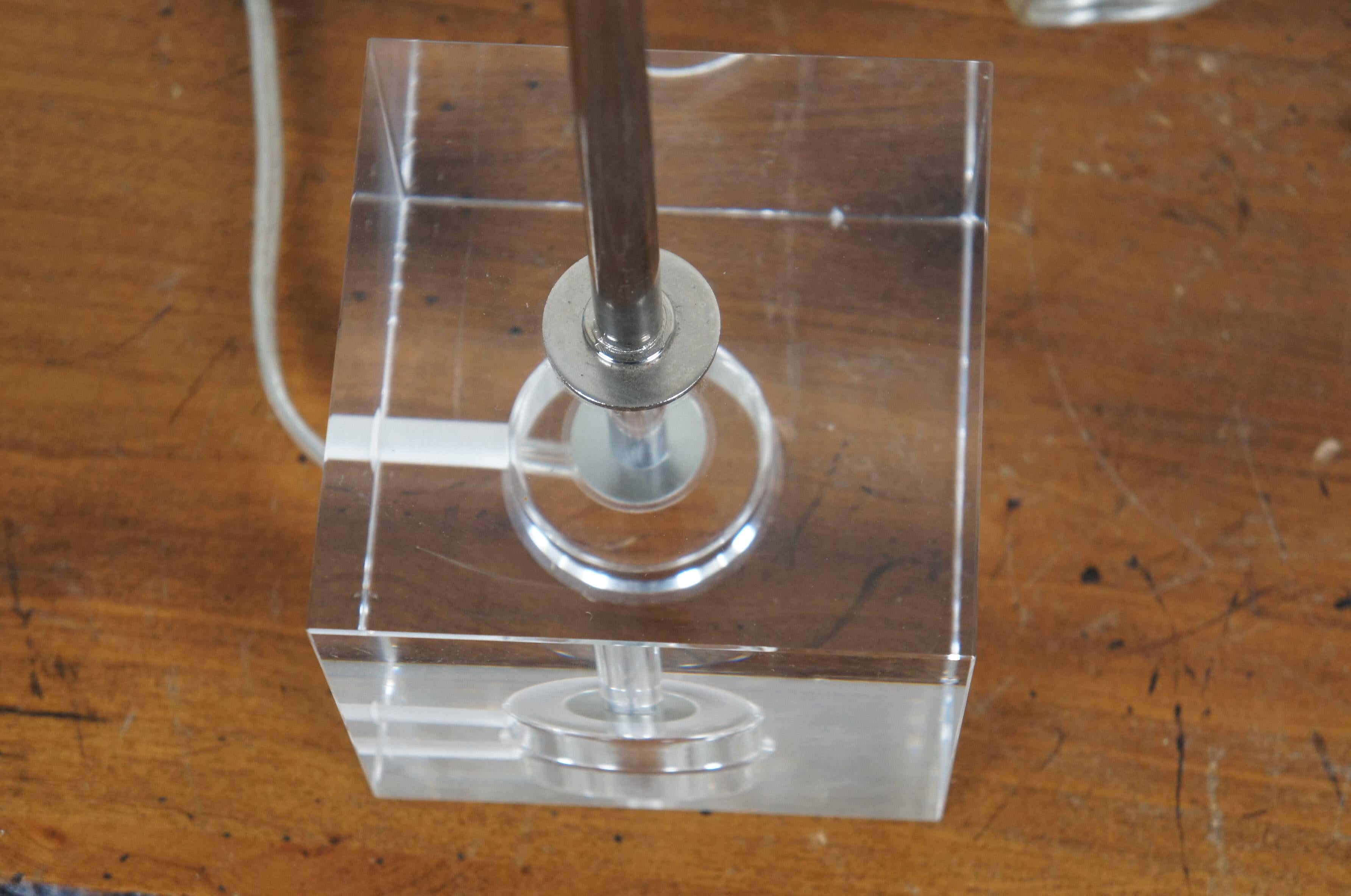 Vintage Modernist Chrome & Lucite Eyeball Desk Library Table Lamp 23