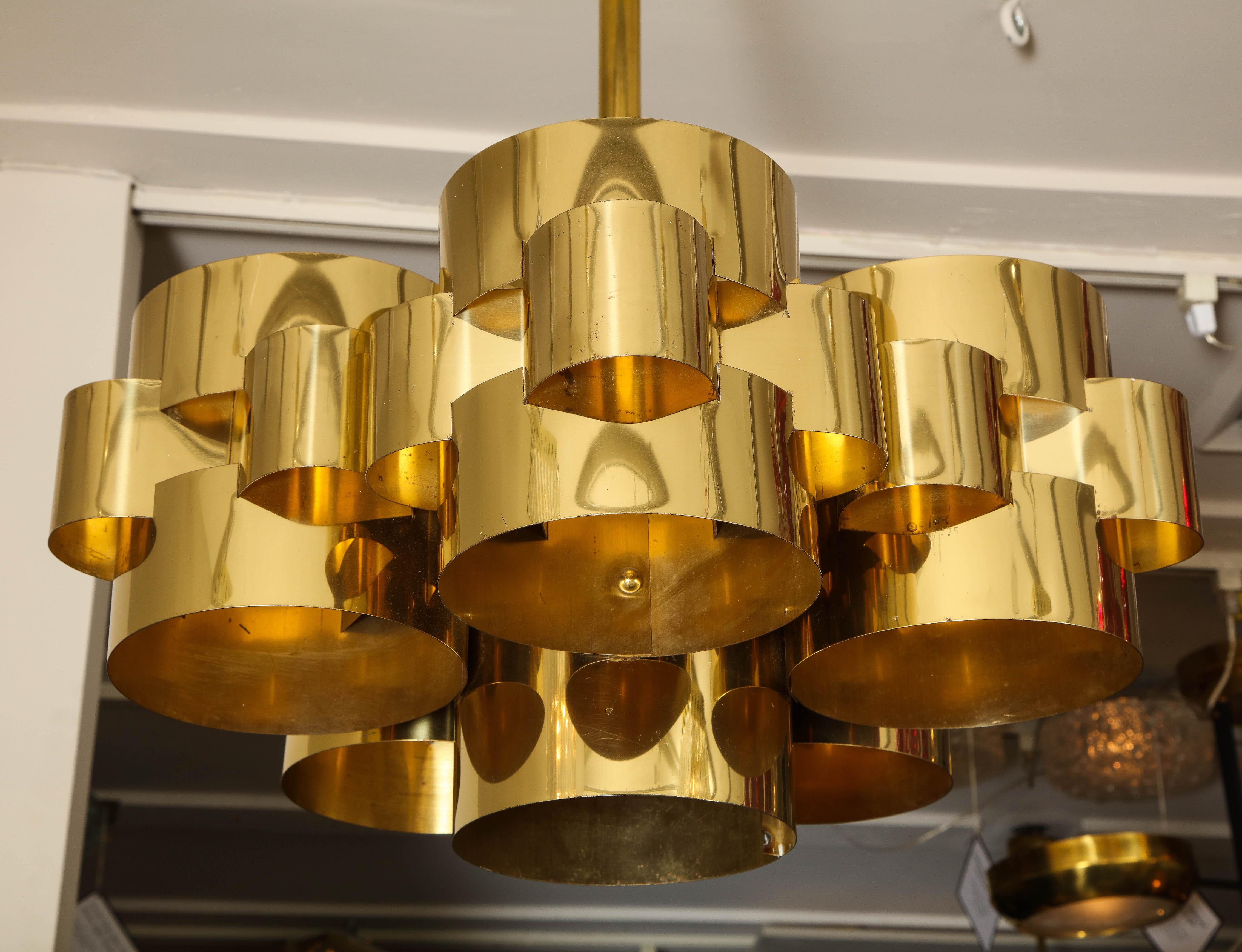 Vintage Modernist Cloud Chandelier in Brass by Curtis Jere 3