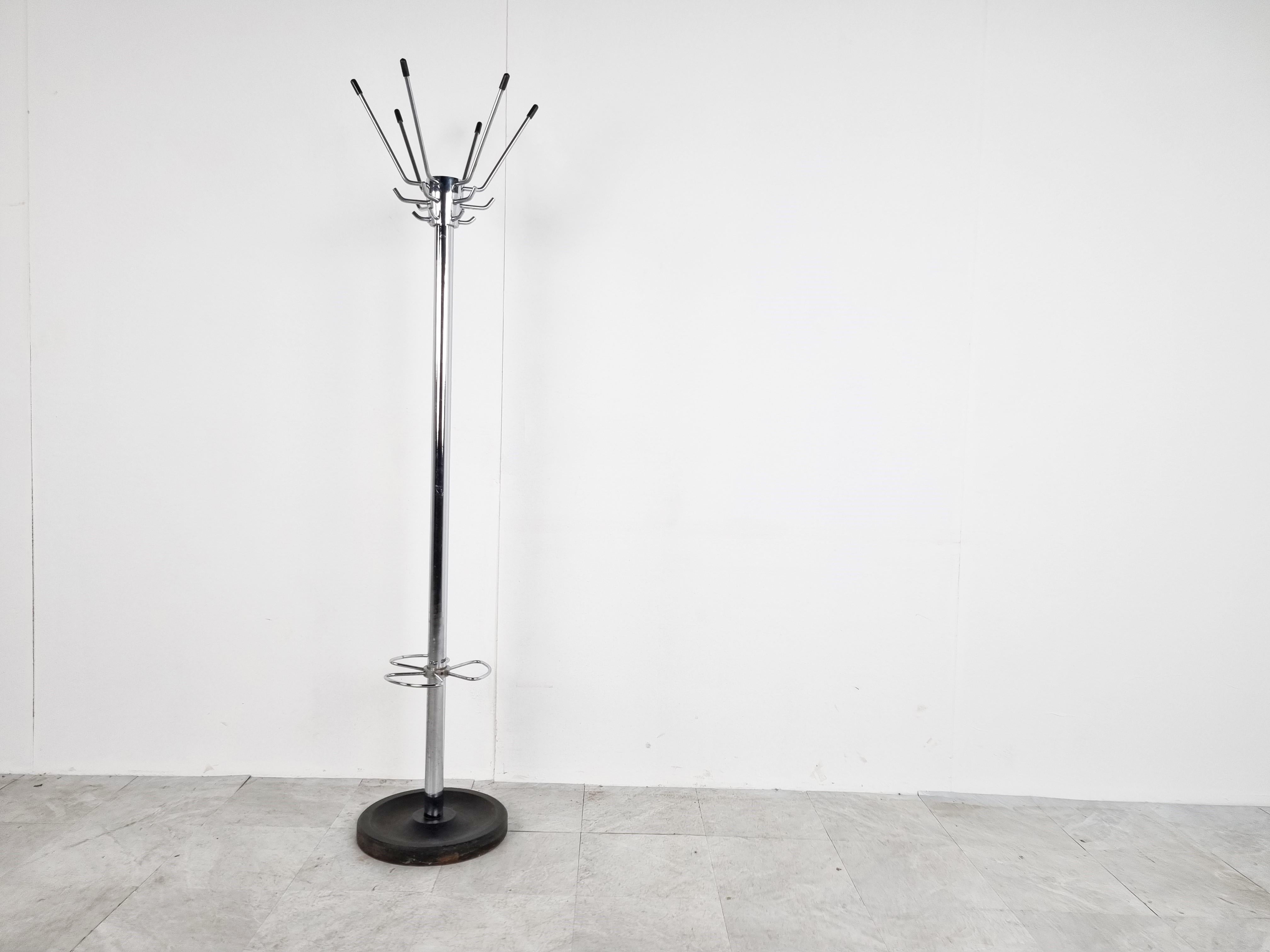 Mid-20th Century Vintage Modernist Coat Stand by Jacques Adnet, 1950s For Sale