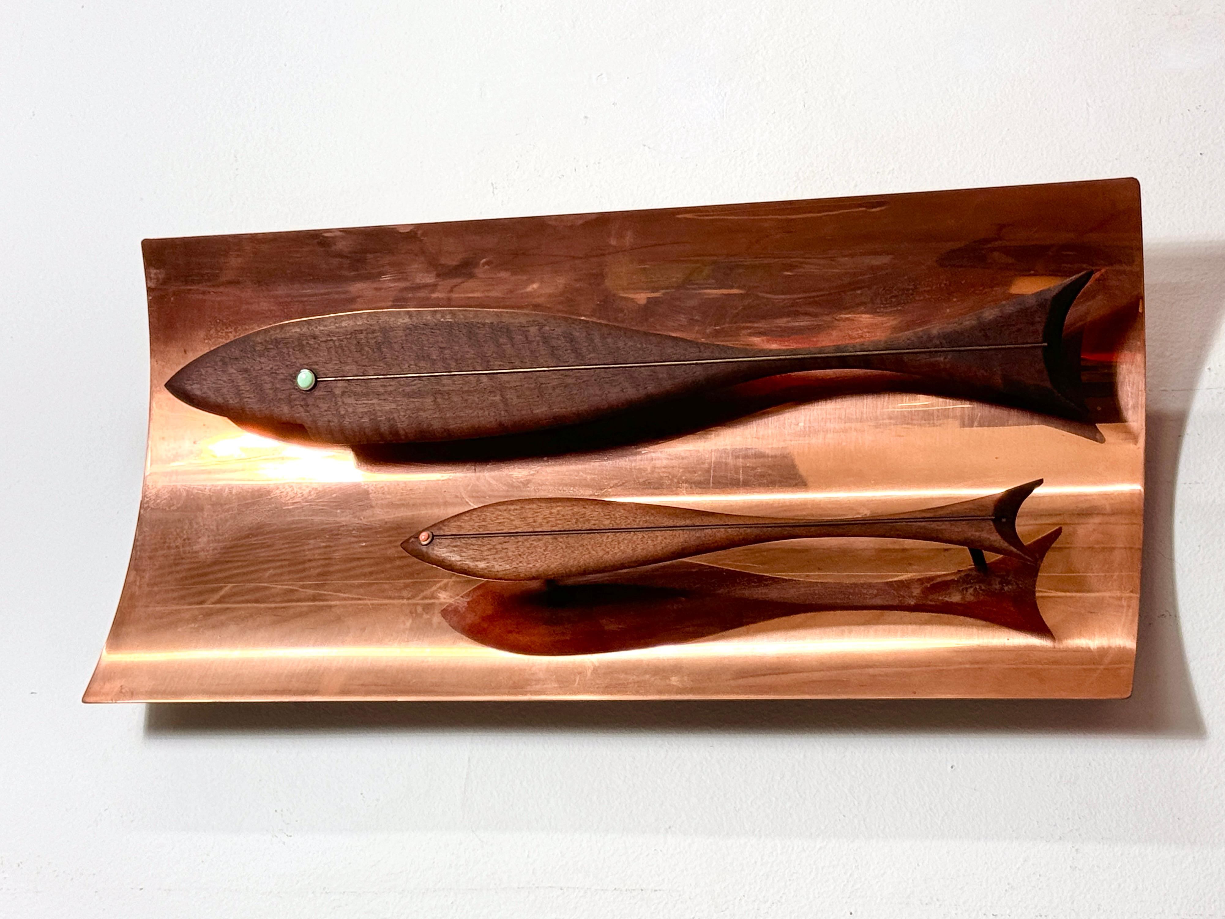 Mid-Century Modern Mid Century Modernist Copper Fish Wall Mount Sculpture Westwood Chadwick 1950s