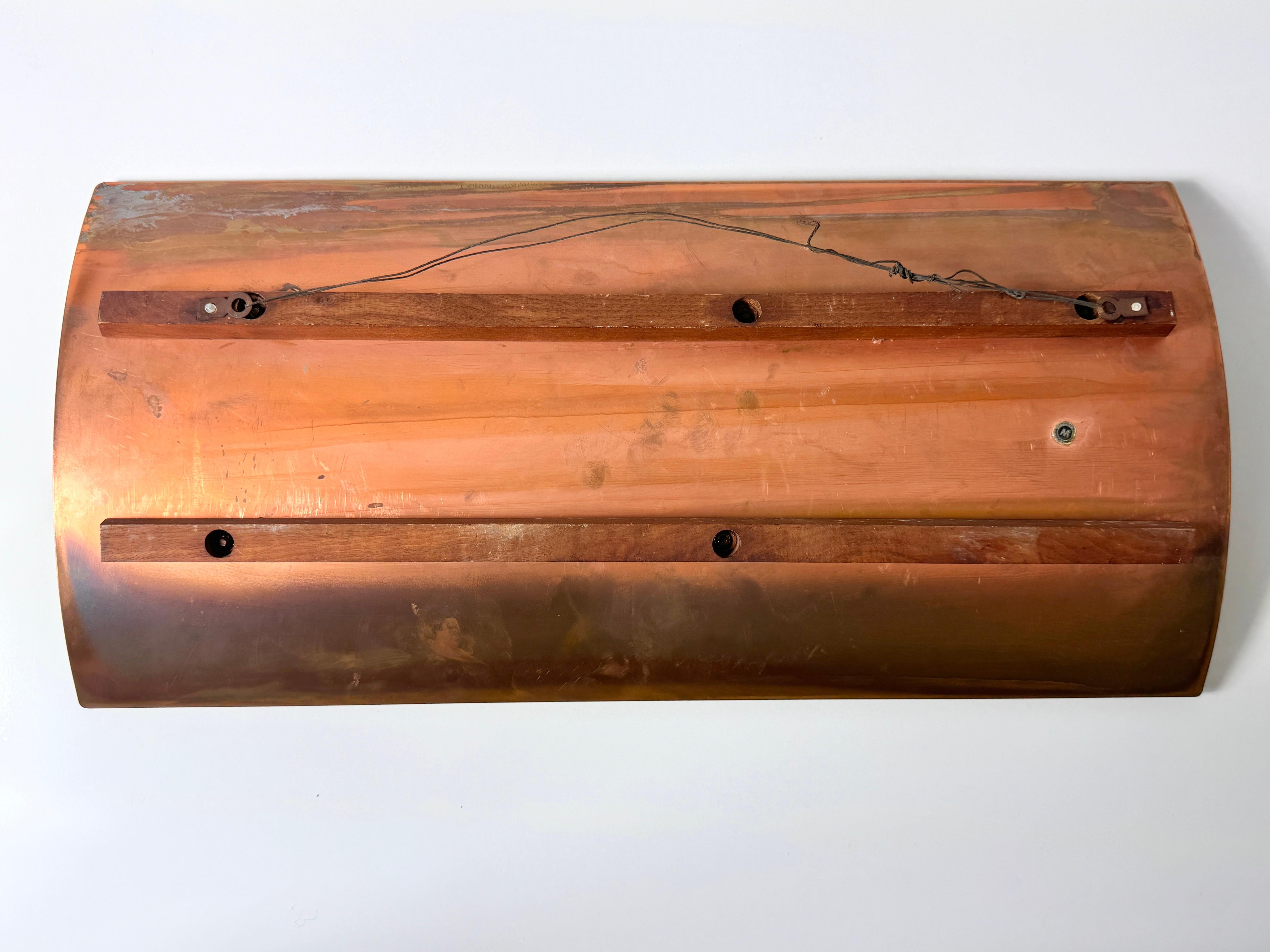 Mid Century Modernist Copper Fish Wall Mount Sculpture Westwood Chadwick 1950s 2