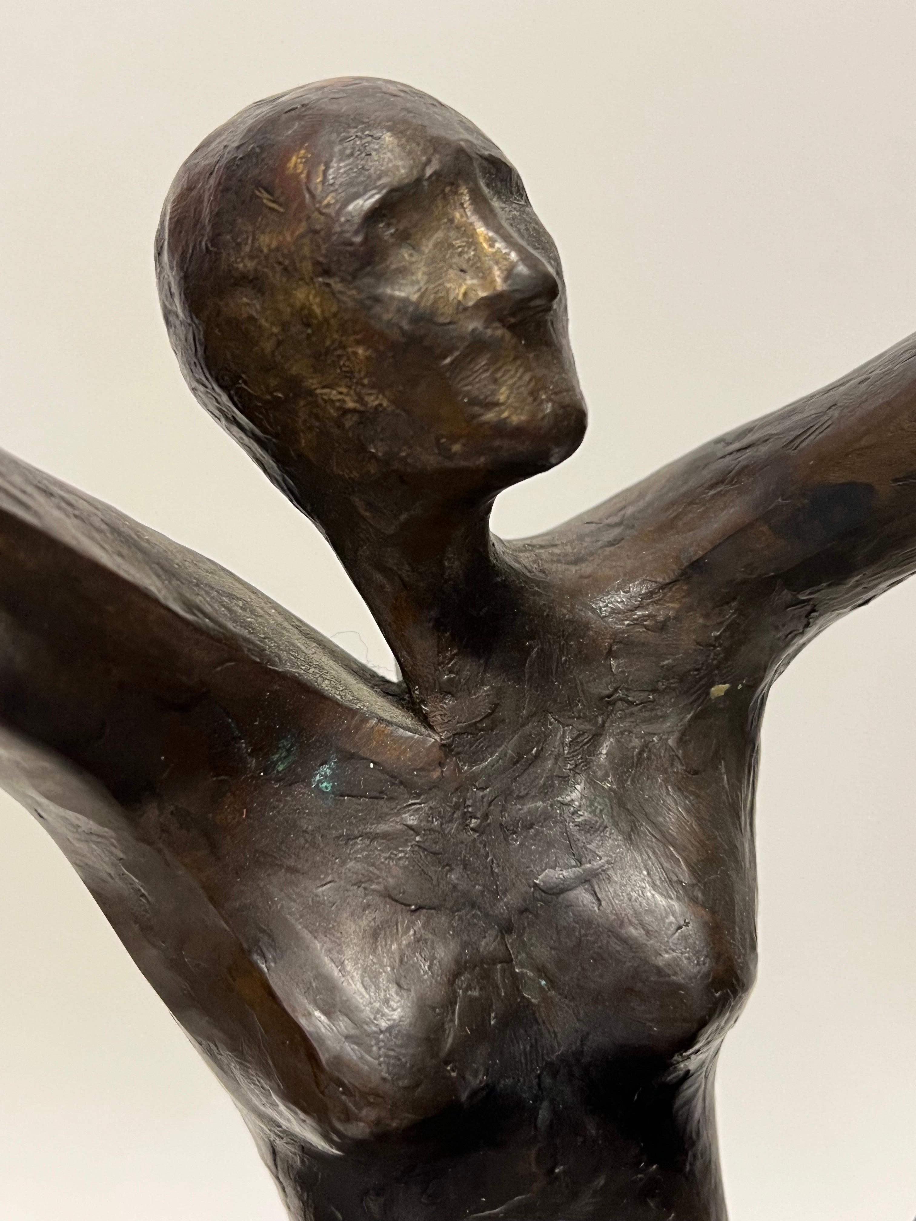 Vintage Modernist Figurative Bronze Sculpture  For Sale 4