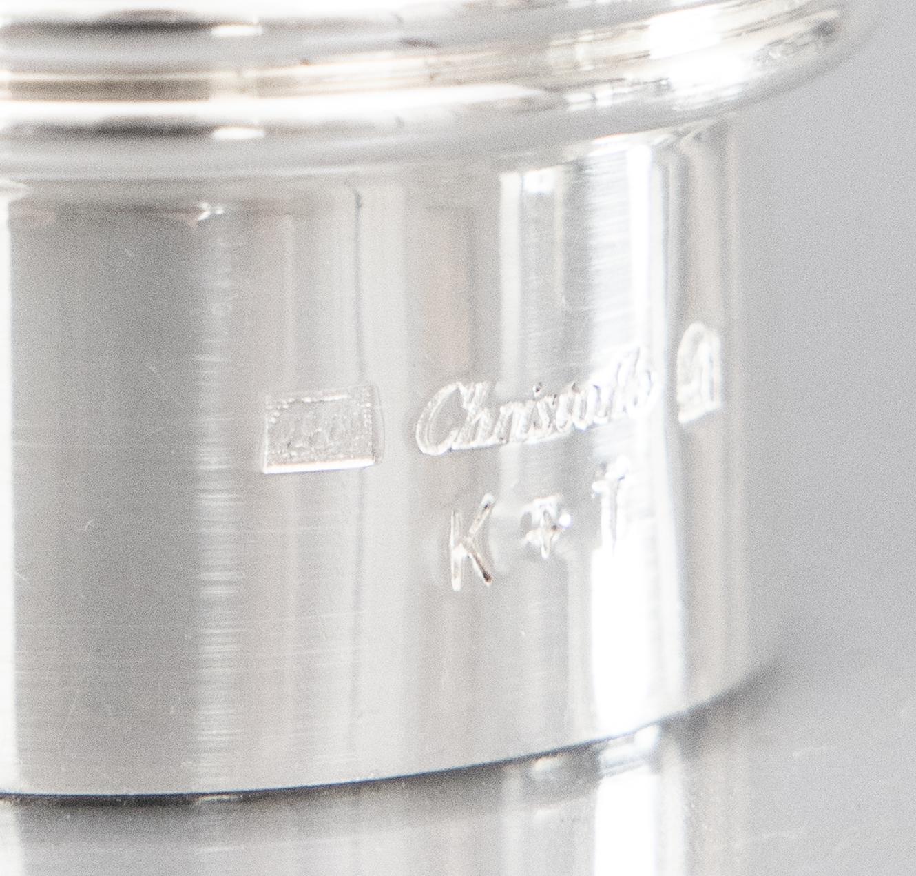Vintage Modernist Französisch Christofle Silber Platte Cocktail Double Jigger (Versilberung) im Angebot