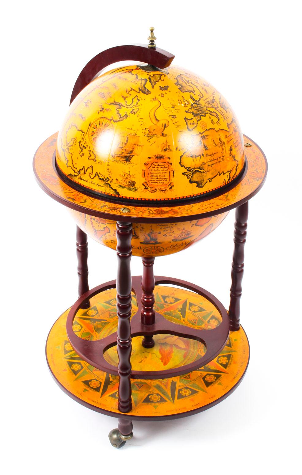 Vintage Modernist Globe Cocktail Cabinet Dry Bar Midcentury In Good Condition In London, GB