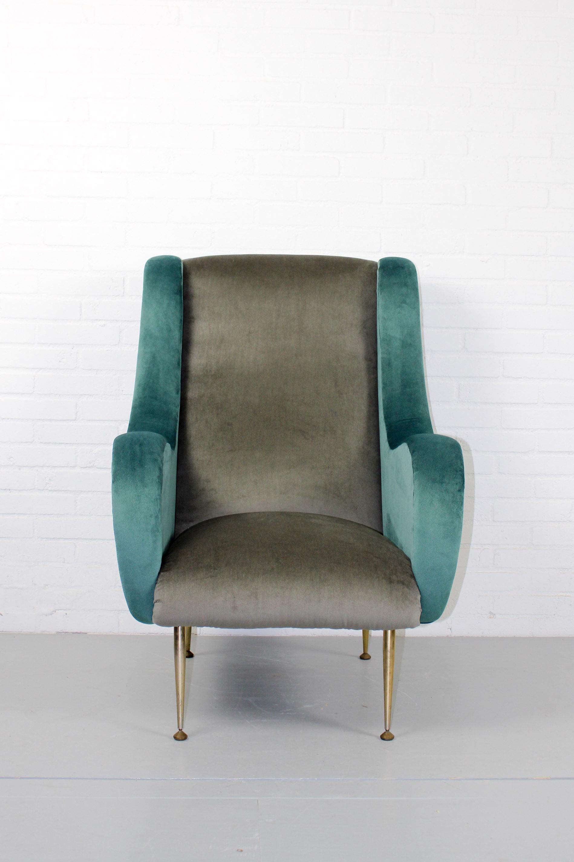 Modernistische Sessel der Jahrhundertmitte, im Zanuso-Stil, Frankreich, 1950er Jahre (Moderne der Mitte des Jahrhunderts) im Angebot