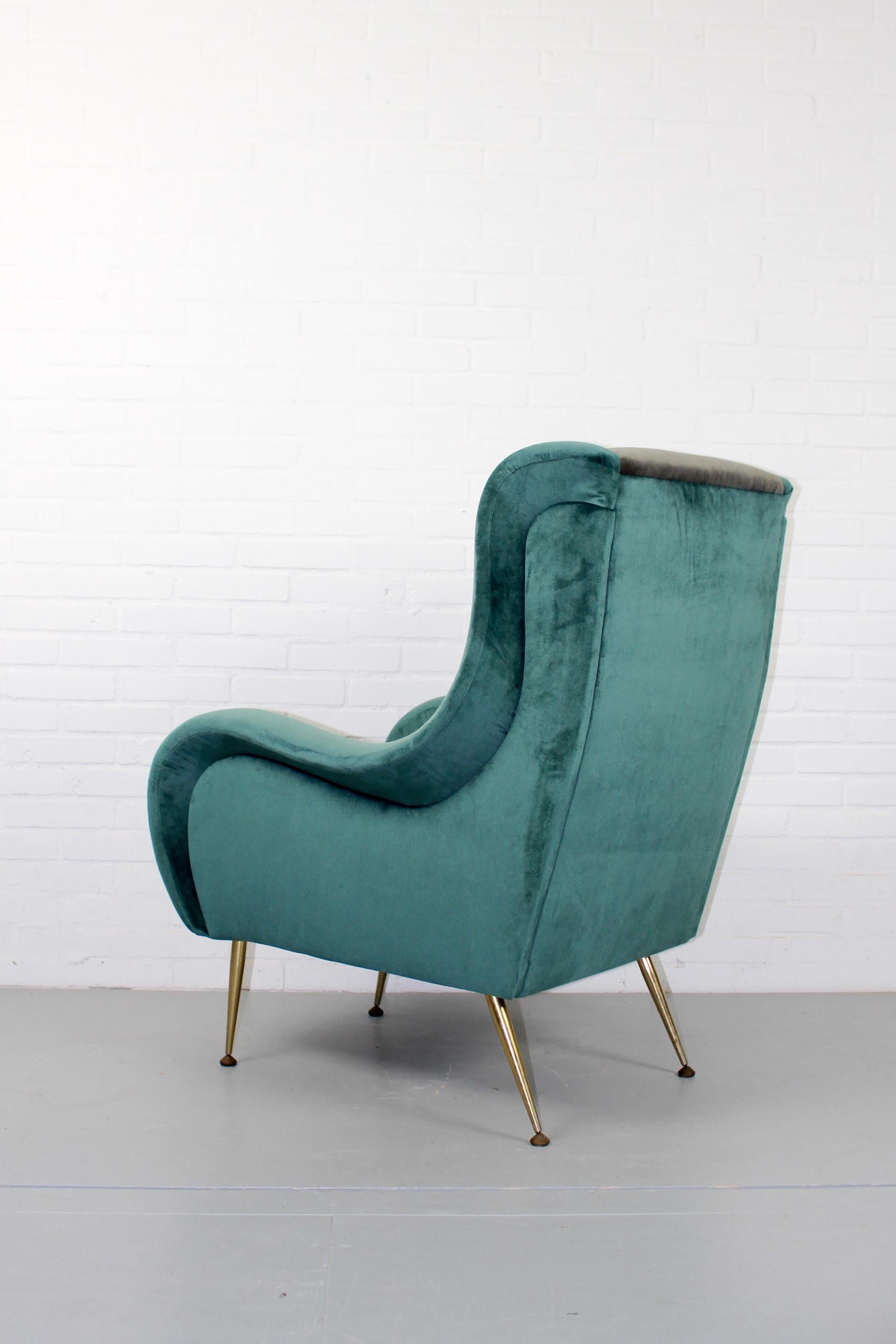 Modernistische Sessel der Jahrhundertmitte, im Zanuso-Stil, Frankreich, 1950er Jahre (Französisch) im Angebot