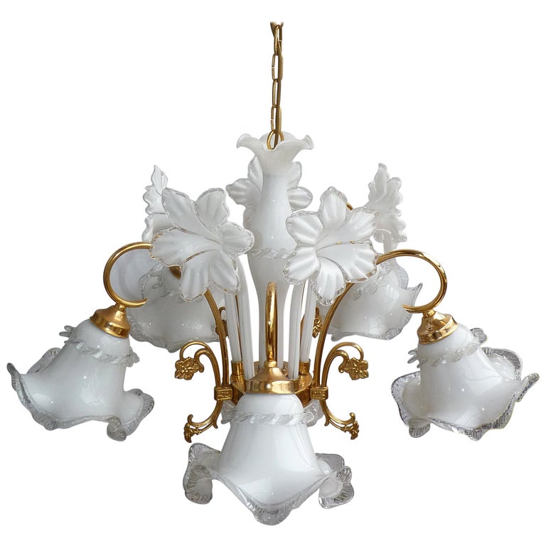 Vintage Modernist Italian Murano Art Glass Flower Bouquet Gilt Brass Chandelier For Sale At 1stdibs Check out our bouquet chandelier selection for the very best in unique or custom, handmade pieces from our shops. 1stdibs