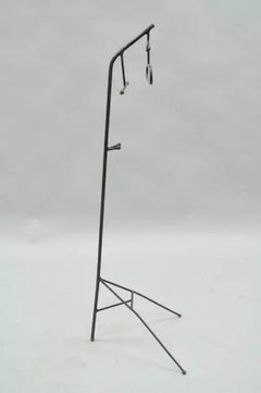 Vintage Modernist Jacques Adnet Style Wrought Iron Hairpin Clothing Valet