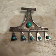 Vintage Modernist Kinetic Pendant Brooch Ecuadorian Oswaldo Guayasamín