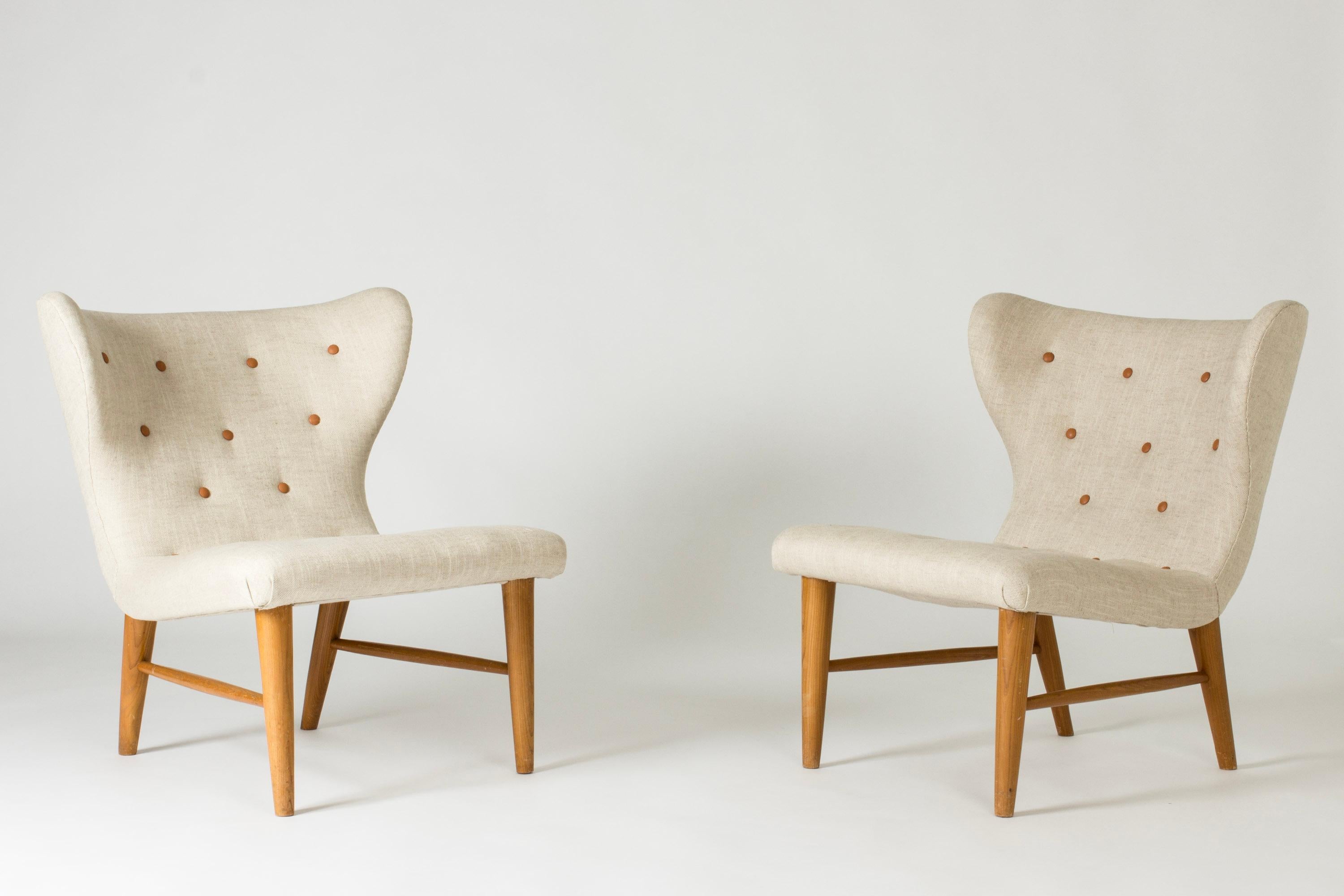Scandinavian Modern Vintage Modernist Lounge Chairs by Erik Karlén, Sweden, 1940s For Sale