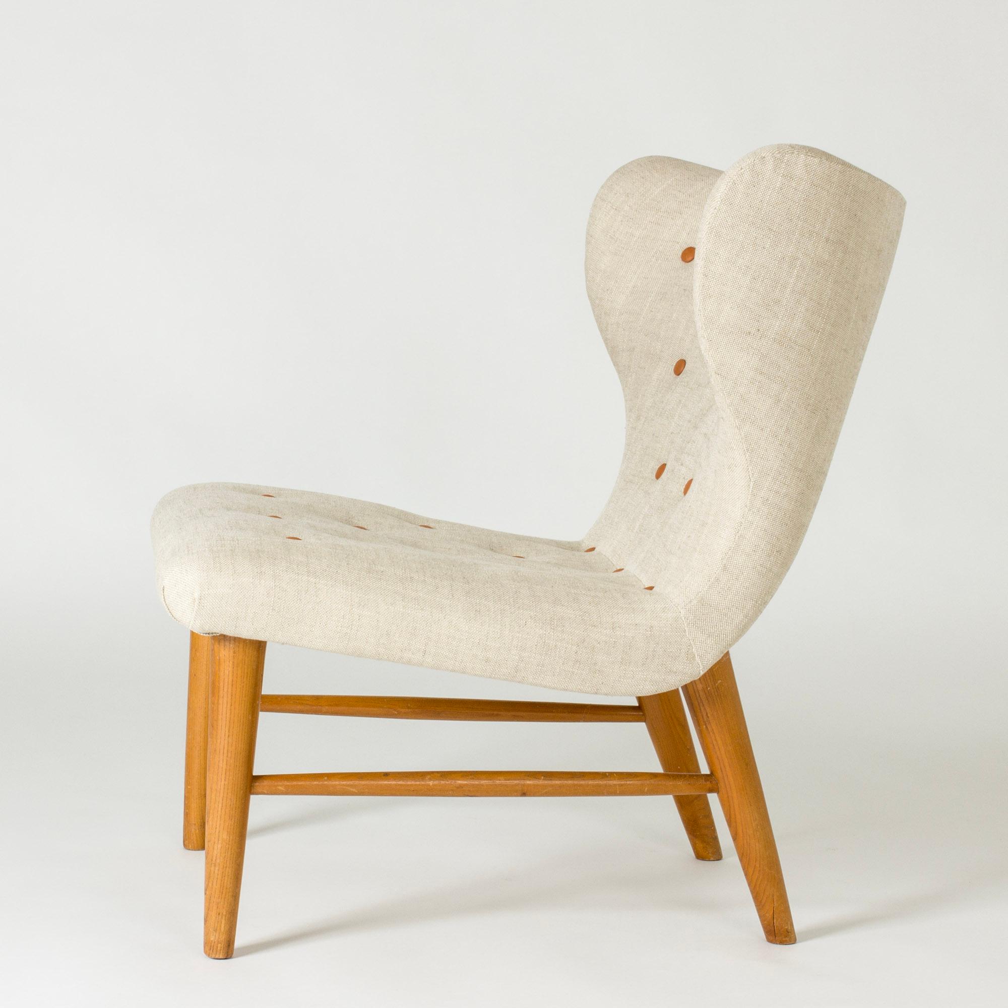 Leather Vintage Modernist Lounge Chairs by Erik Karlén, Sweden, 1940s For Sale