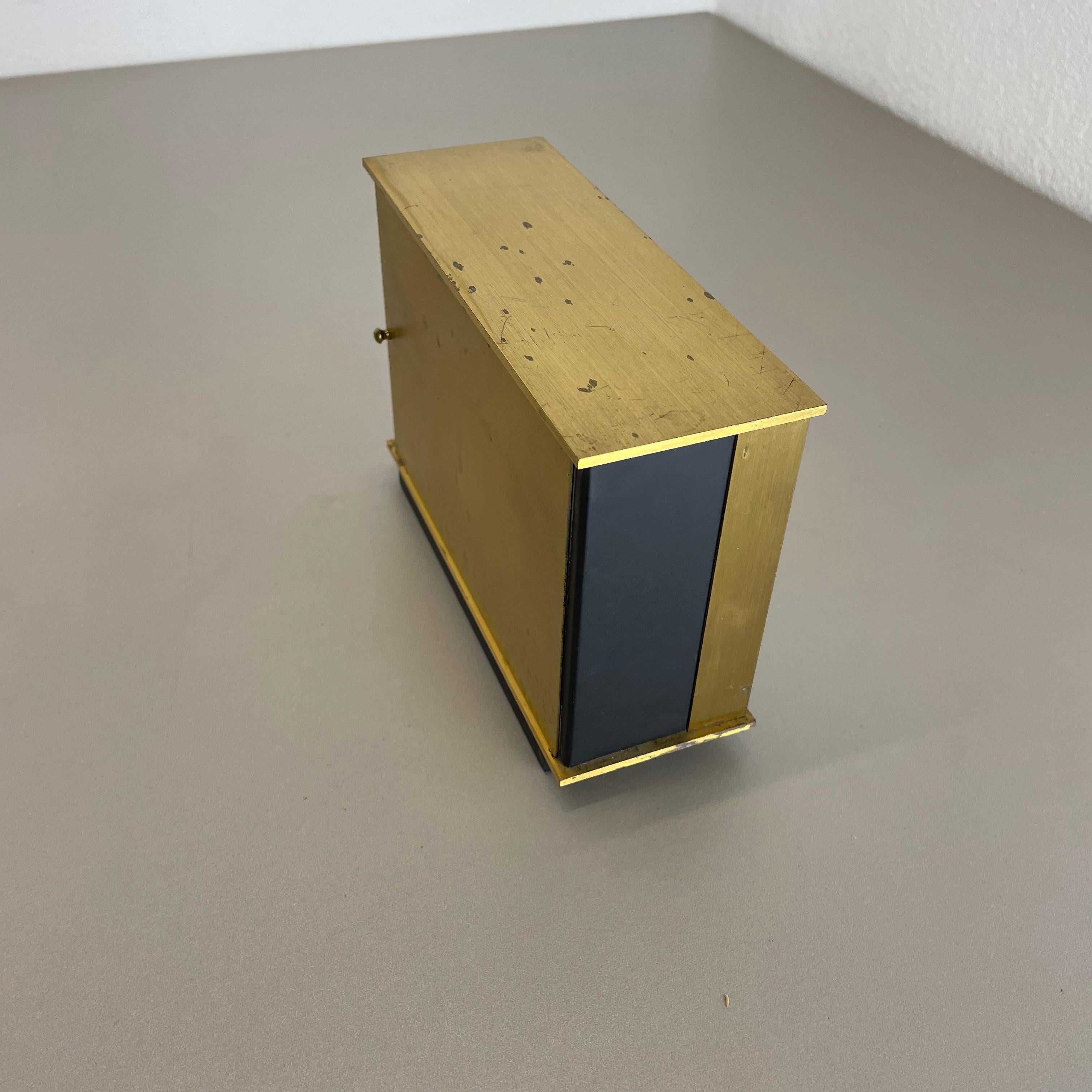 Vintage Modernist Metal Brass Table Clock by Diehl Dilectron, Germany 1960s For Sale 9