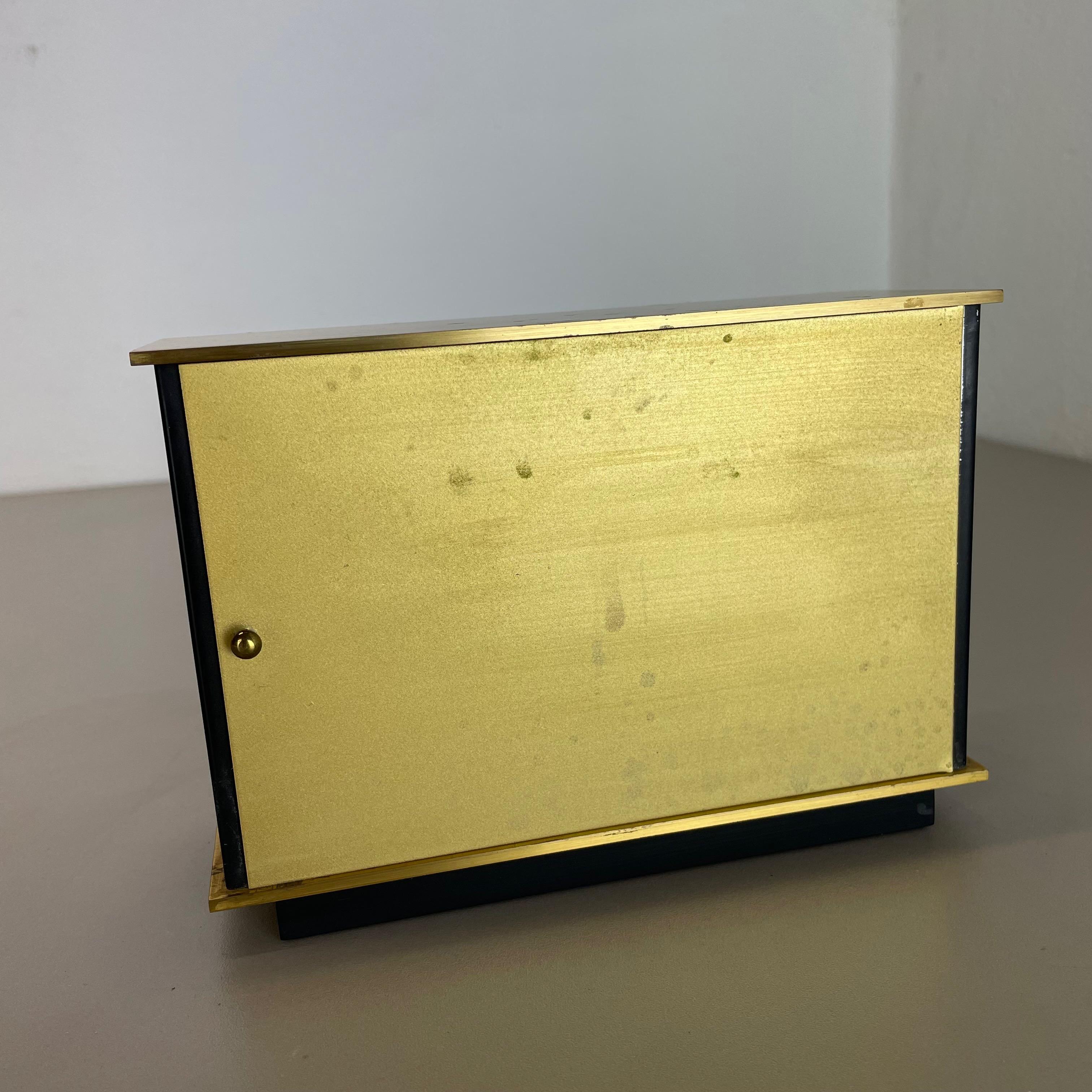 Vintage Modernist Metal Brass Table Clock by Diehl Dilectron, Germany 1960s For Sale 10