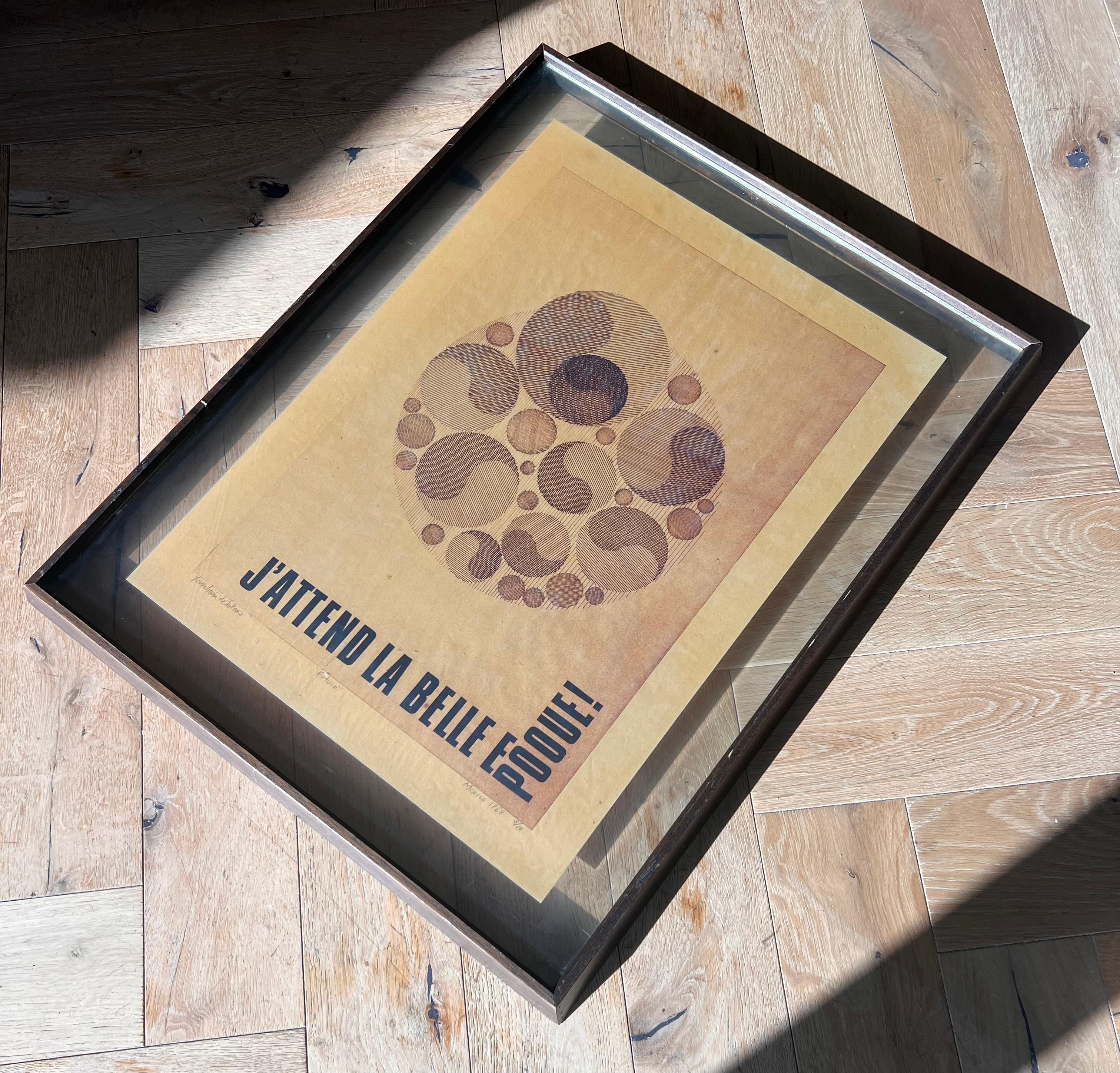 Vintage modernist Mexican print “Futura”, signed and framed, 1969 For Sale 12