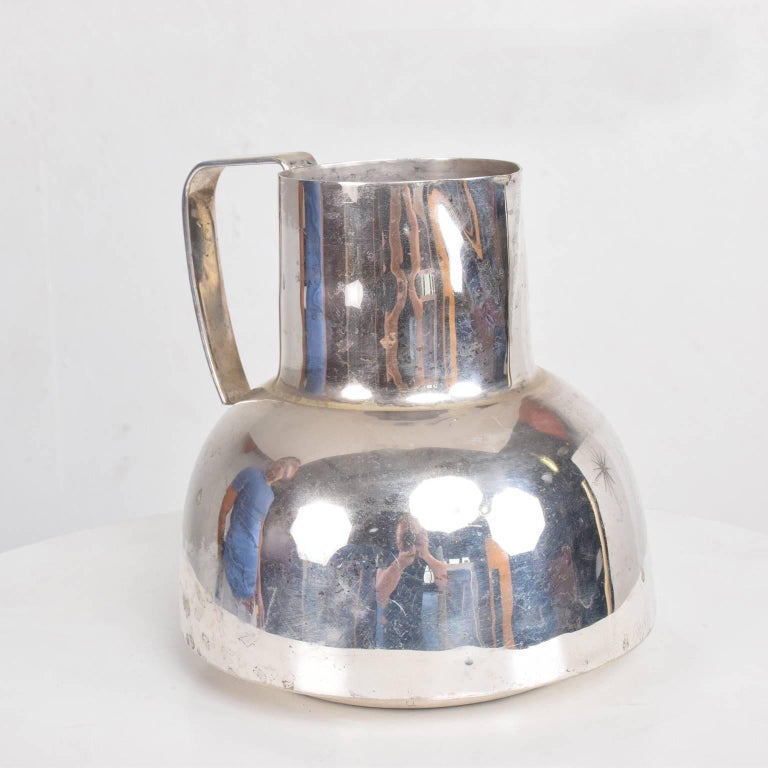 Vintage Modernist Mexican Silver Plate Pitcher at 1stDibs
