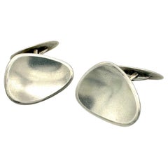 Vintage Modernist Mid-Century Silver Cufflinks