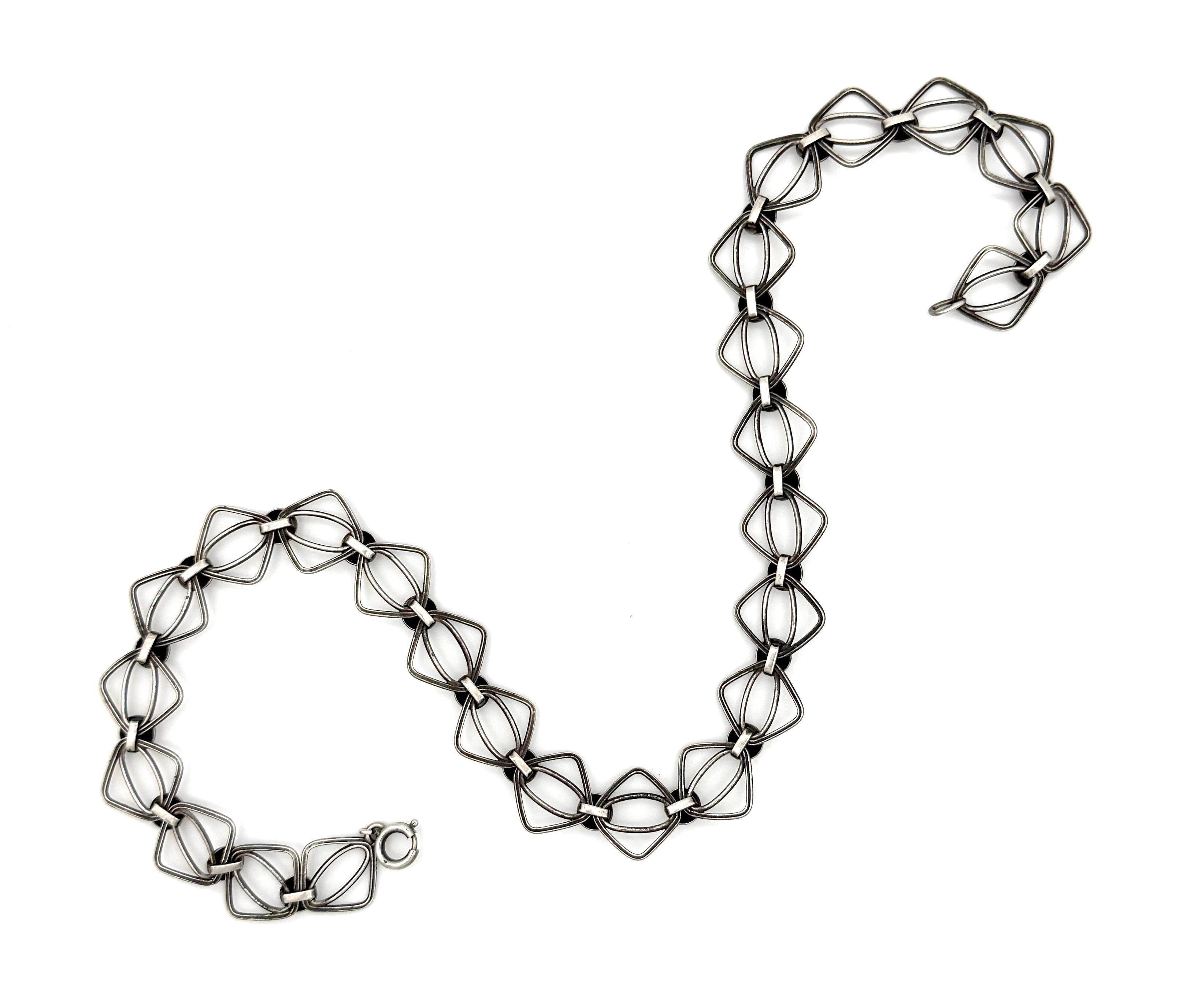Vintage Modernist Necklace Silver en Bueno estado para la venta en Munich, Bavaria