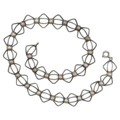 Vintage Modernist Necklace Silver