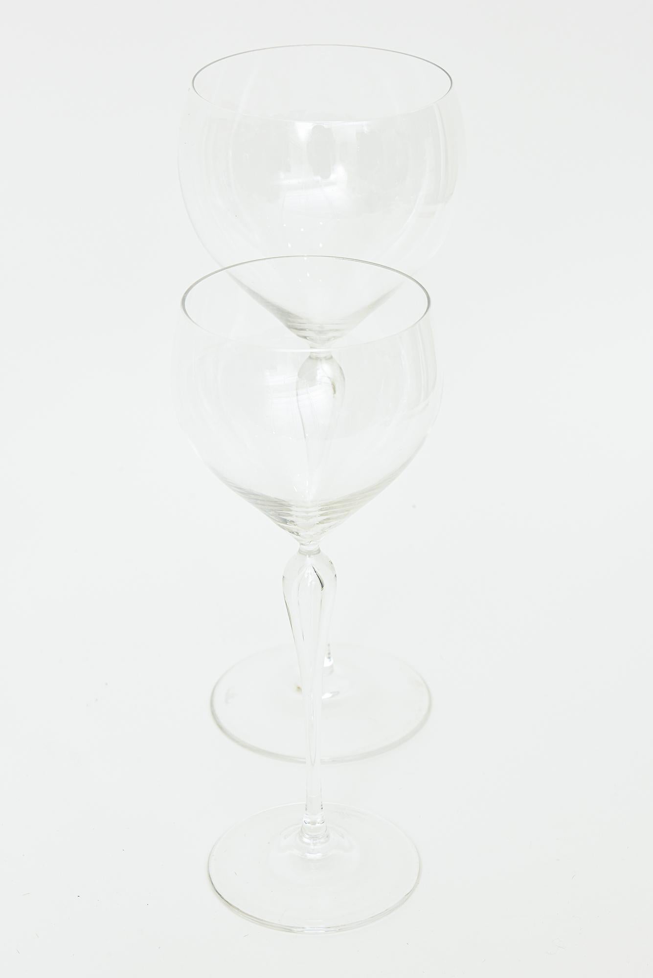 Vintage Maitre Rosenthal Crystal Burgundy, White Wine Glasses Barware Set of 24 For Sale 2