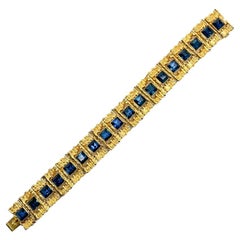 Modernistisches Vintage-Saphir-Bark-Armband 1960er Jahre