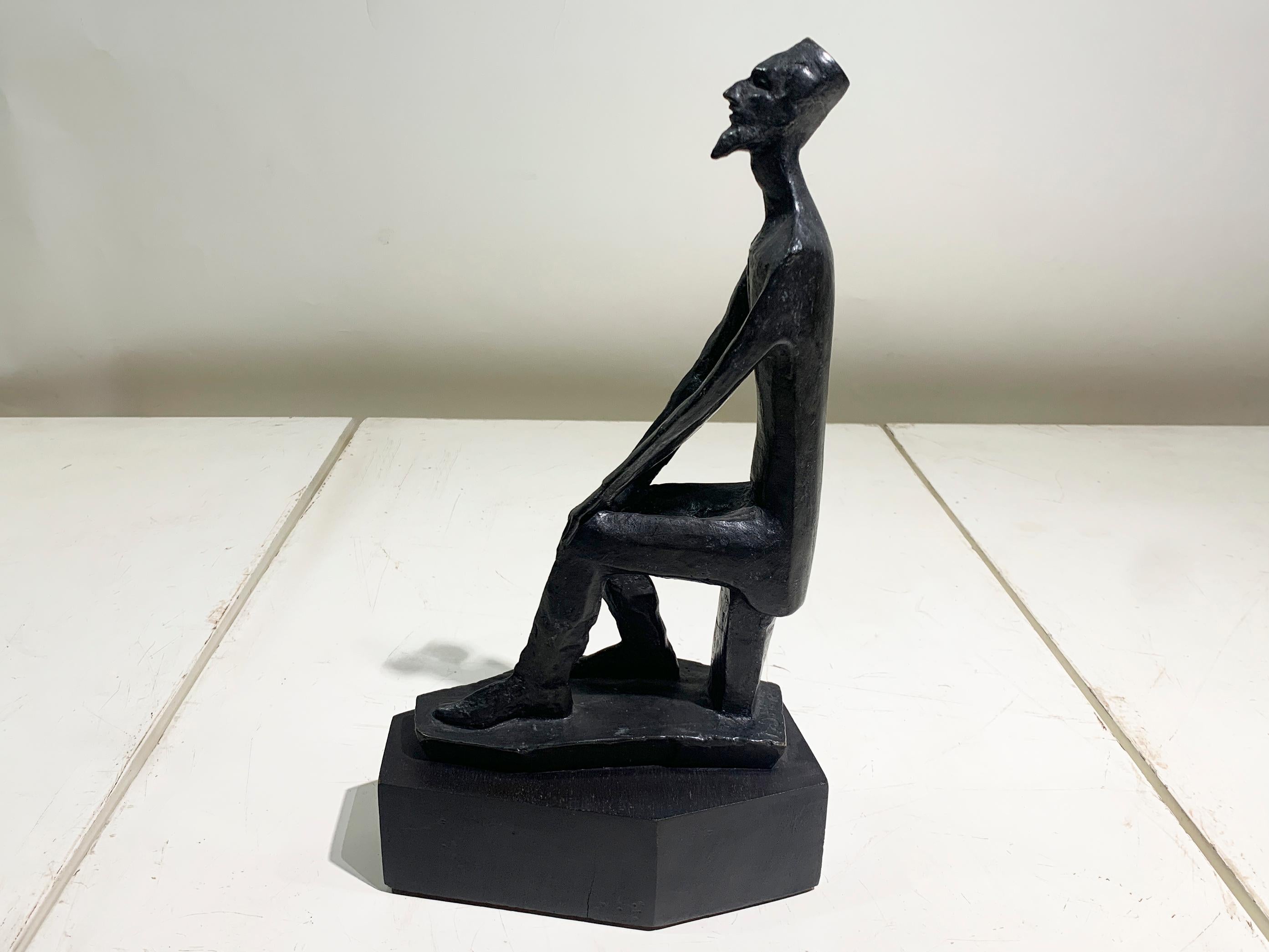 Francese Scultura modernista d'epoca di figura orientale, circa anni '60, firmata alla base in vendita