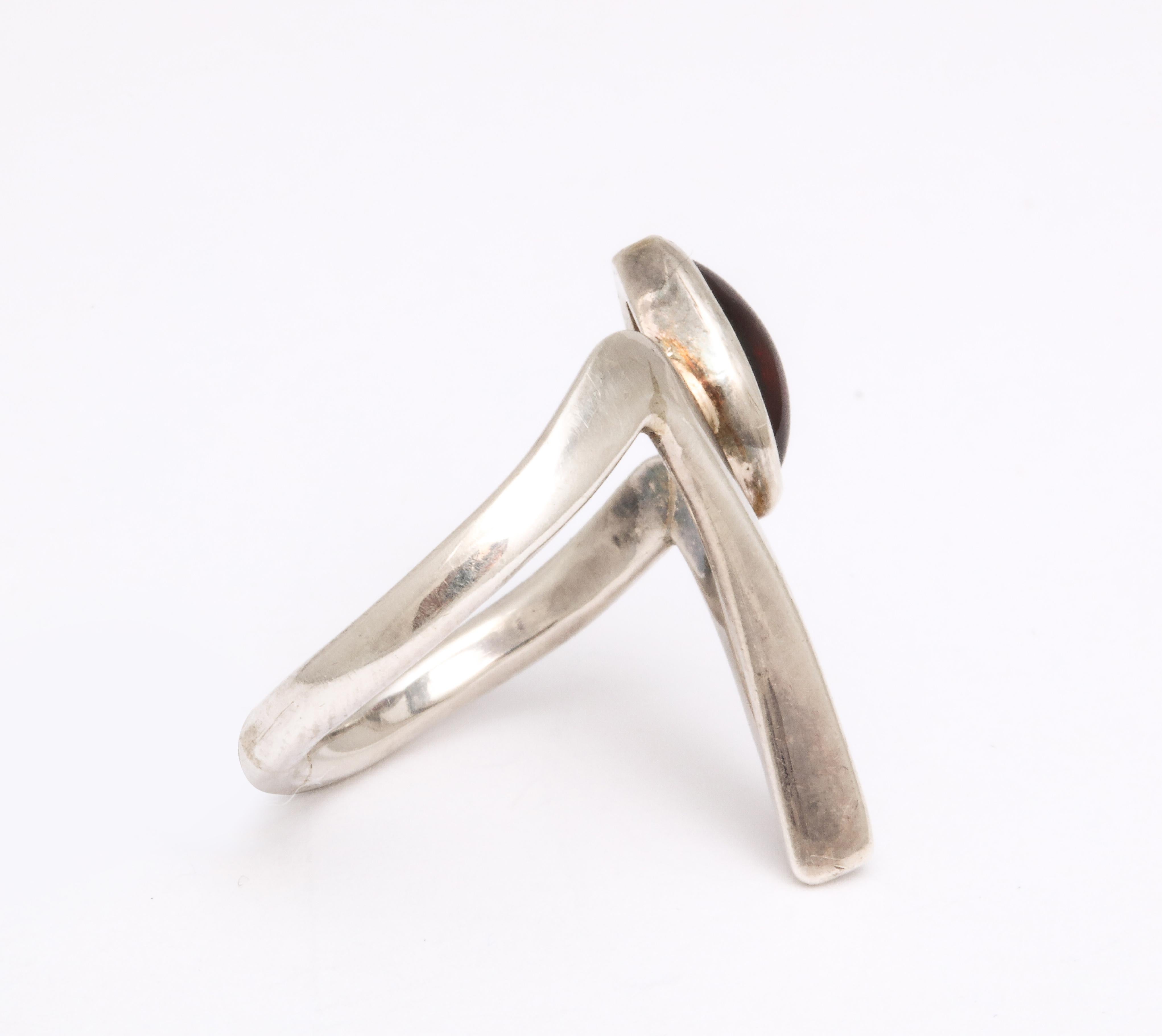vintage silver garnet ring