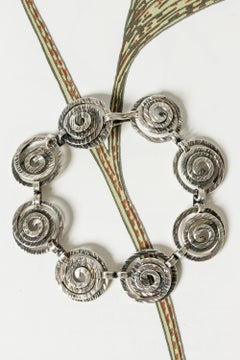 Vintage Modernist Silver Bracelet by Elis Kauppi, Finland, 1967