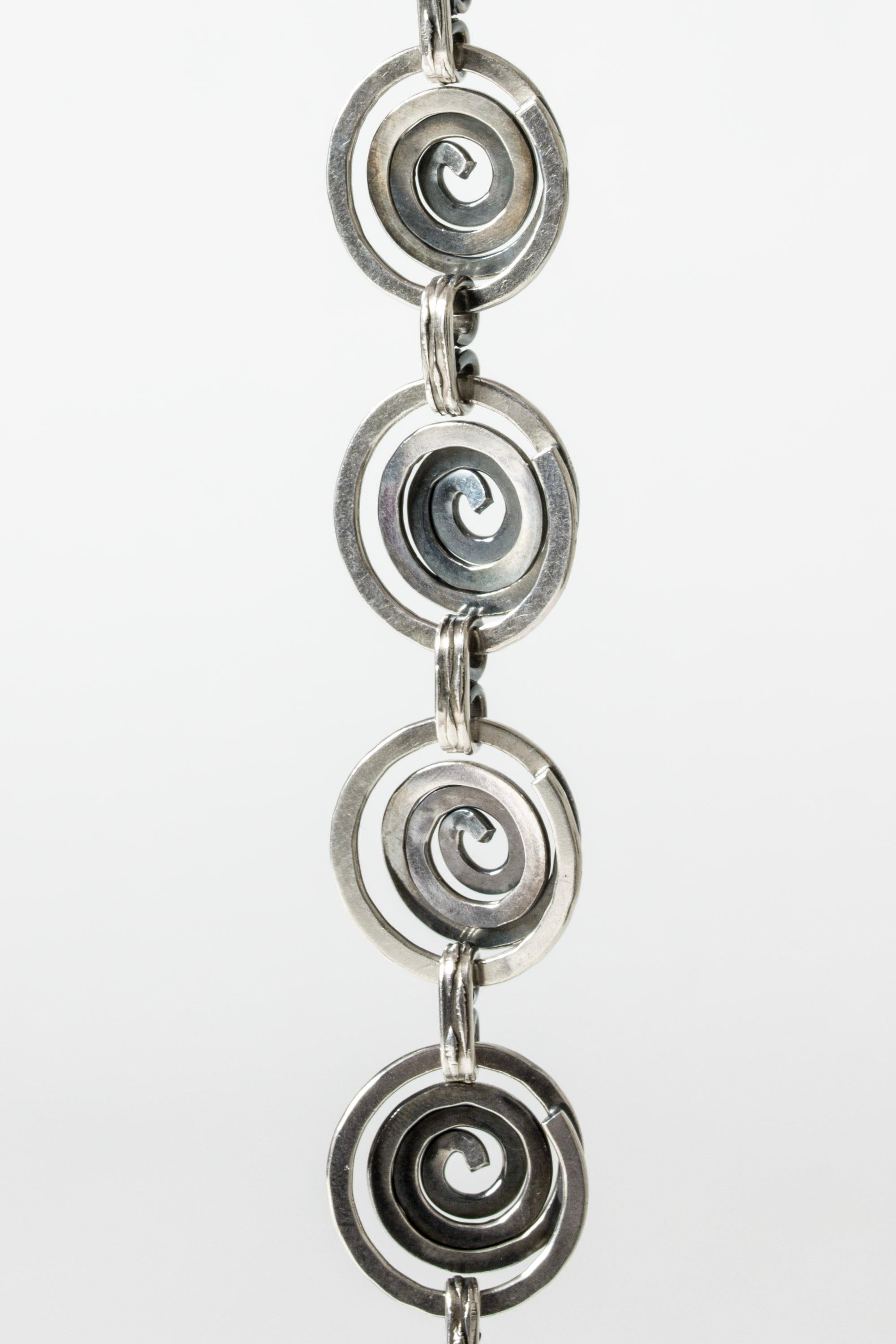 Women's Vintage Modernist Silver Bracelet by Elis Kauppi, Finland, 1967 For Sale