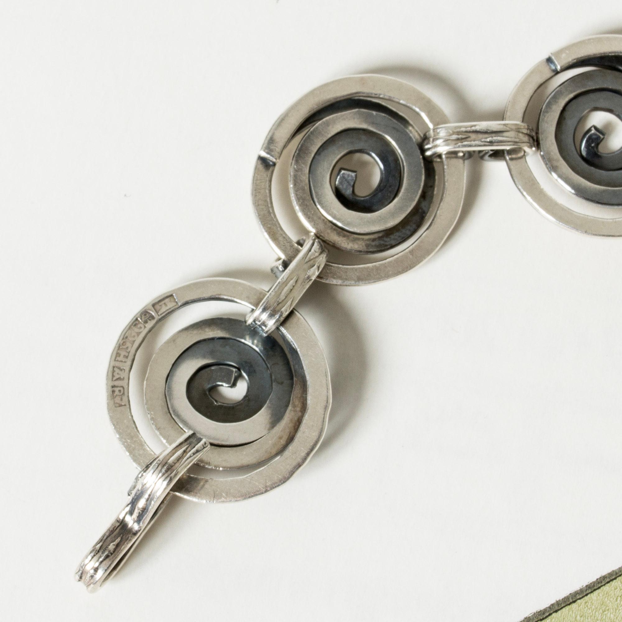 Vintage Modernist Silver Bracelet by Elis Kauppi, Finland, 1967 For Sale 1