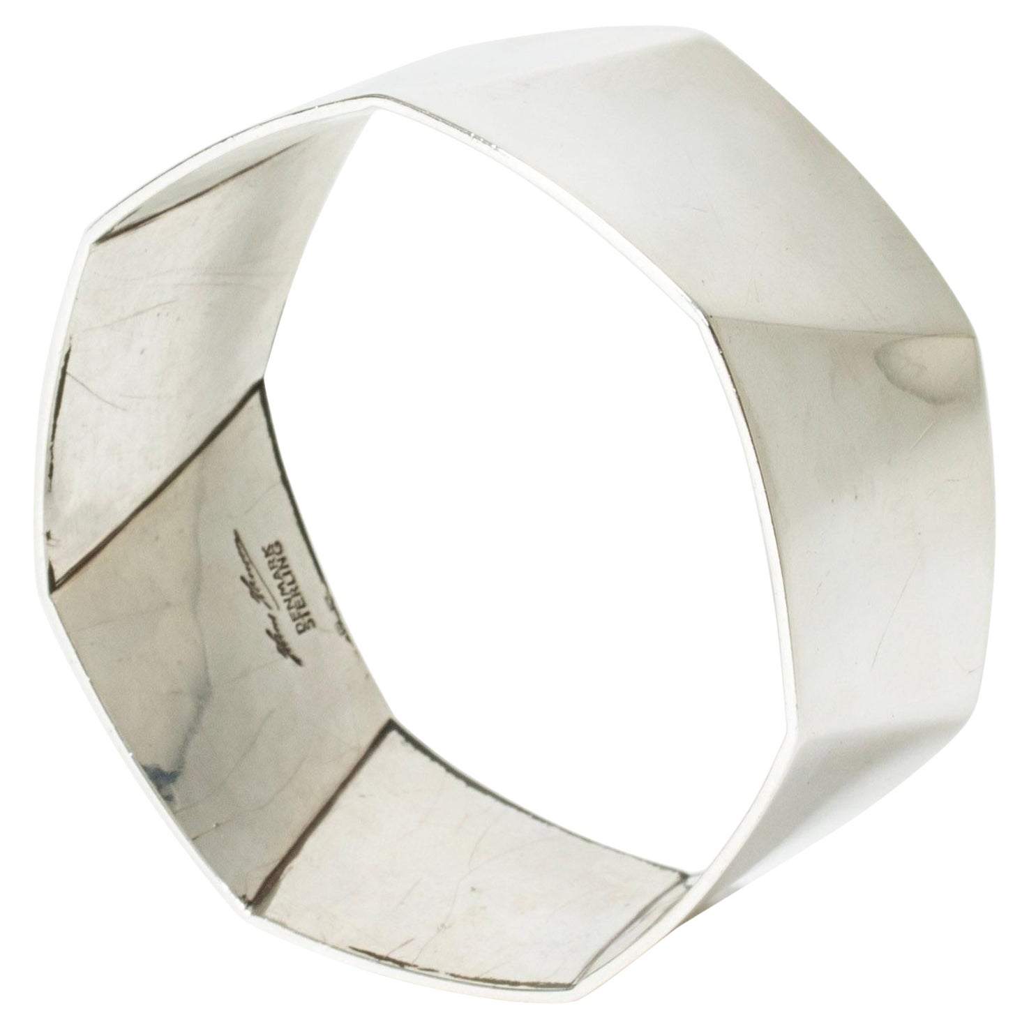 Vintage Modernist Silver Cuff by Allan Scharff, Hans Hansen, Denmark, 1980s