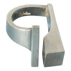 Vintage Modernist Silver Pinky Ring by Rey Urban, Sweden, 1974