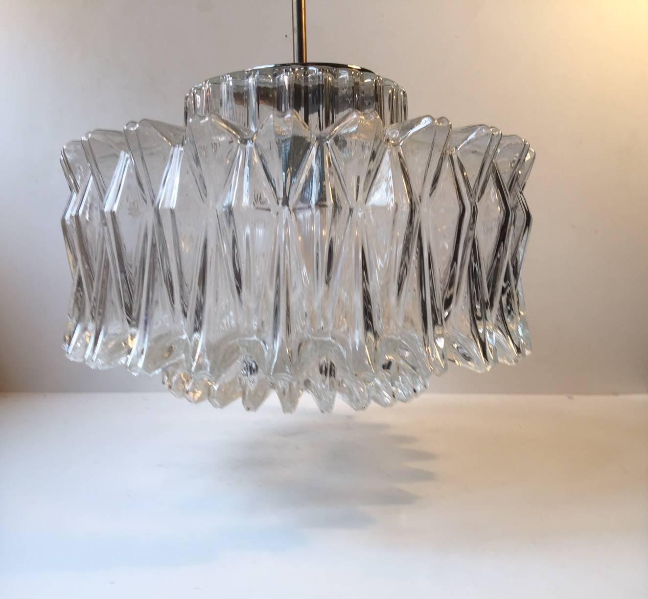 Vintage Modernist Starburst Glass Pendant Lamp from Glashütte Limburg, 1960s 1