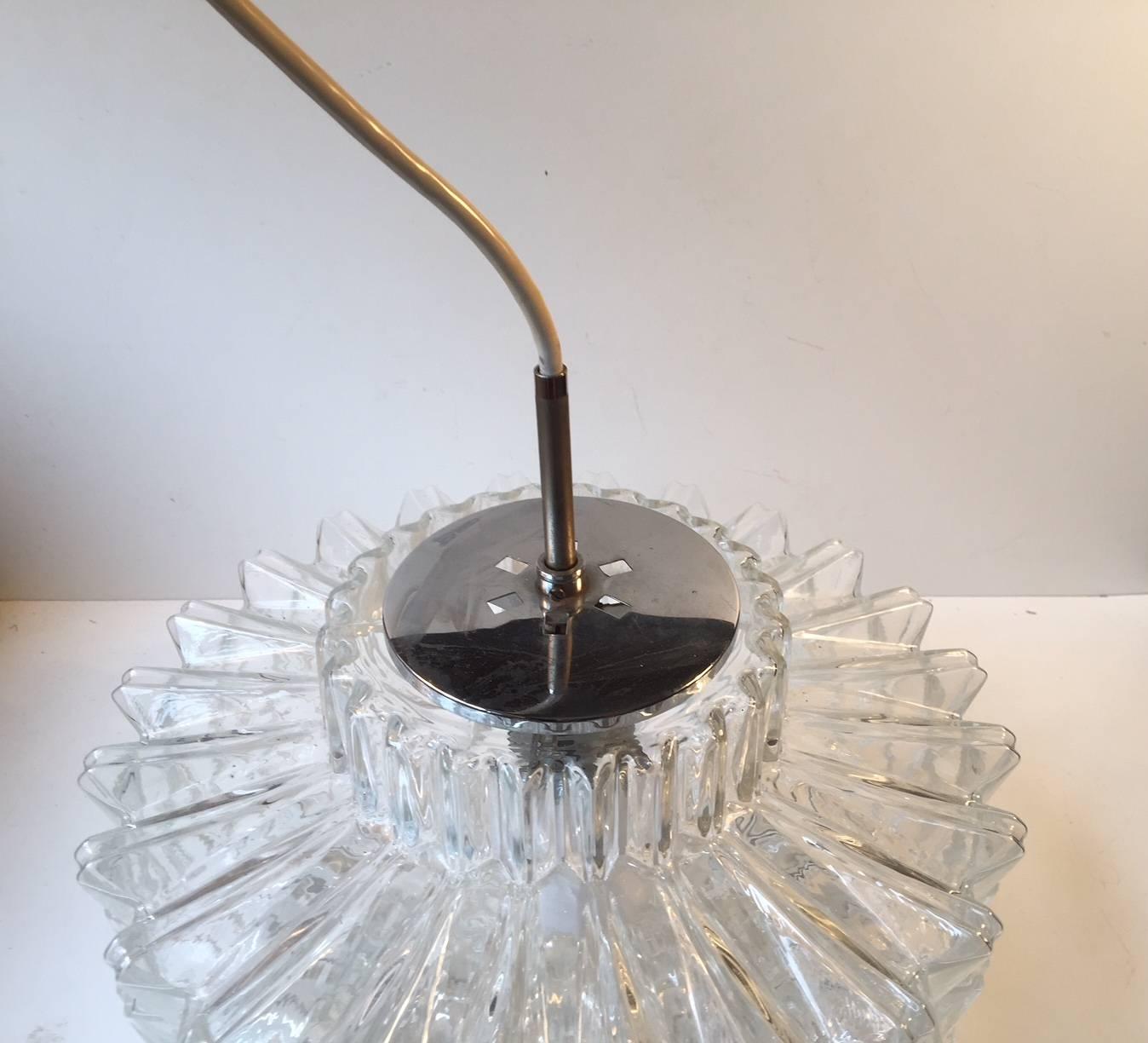 Vintage Modernist Starburst Glass Pendant Lamp from Glashütte Limburg, 1960s 2