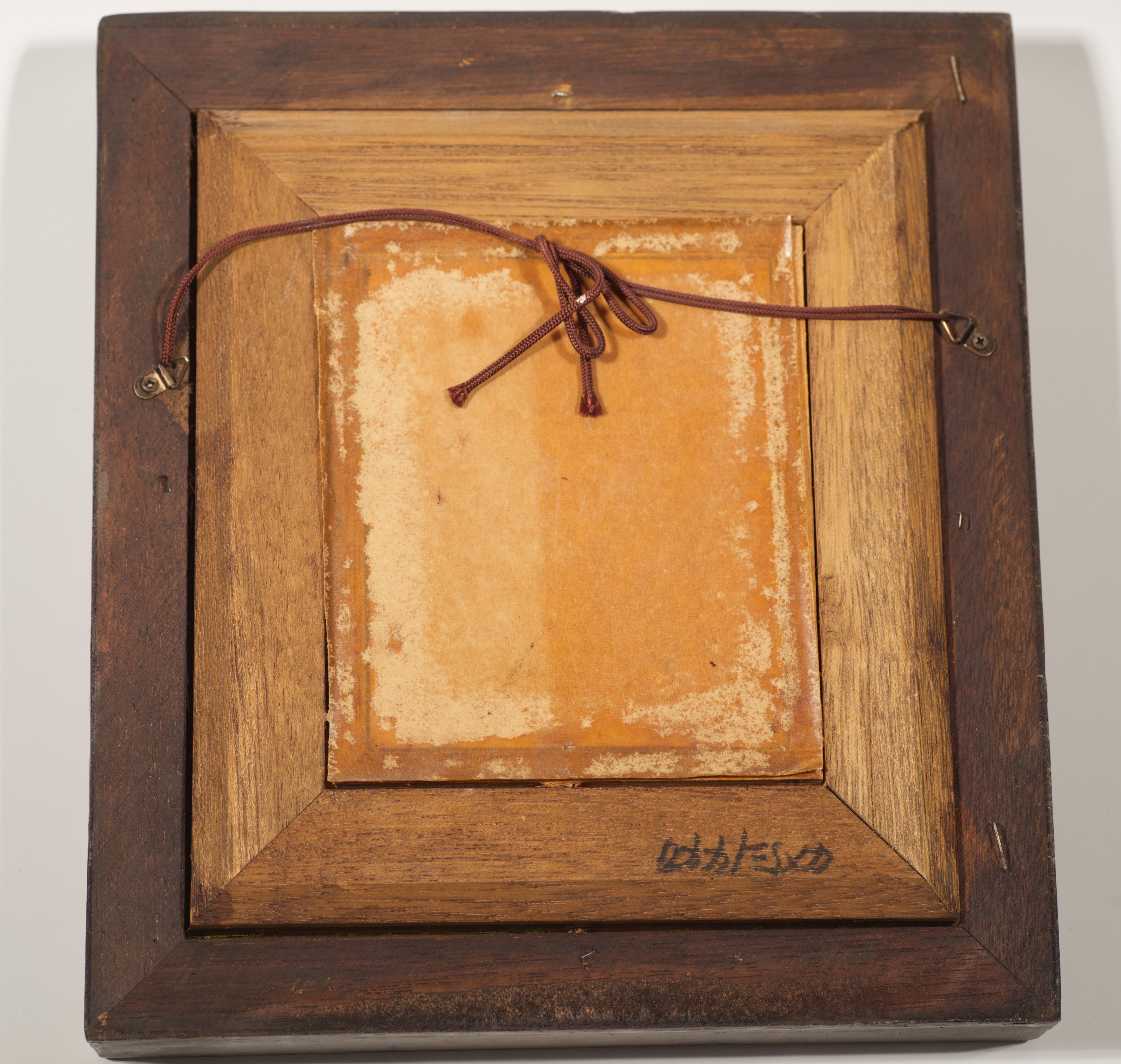 Dipinto a mano Pittura a olio su natura morta modernista d'epoca, firmata, incorniciata in vendita