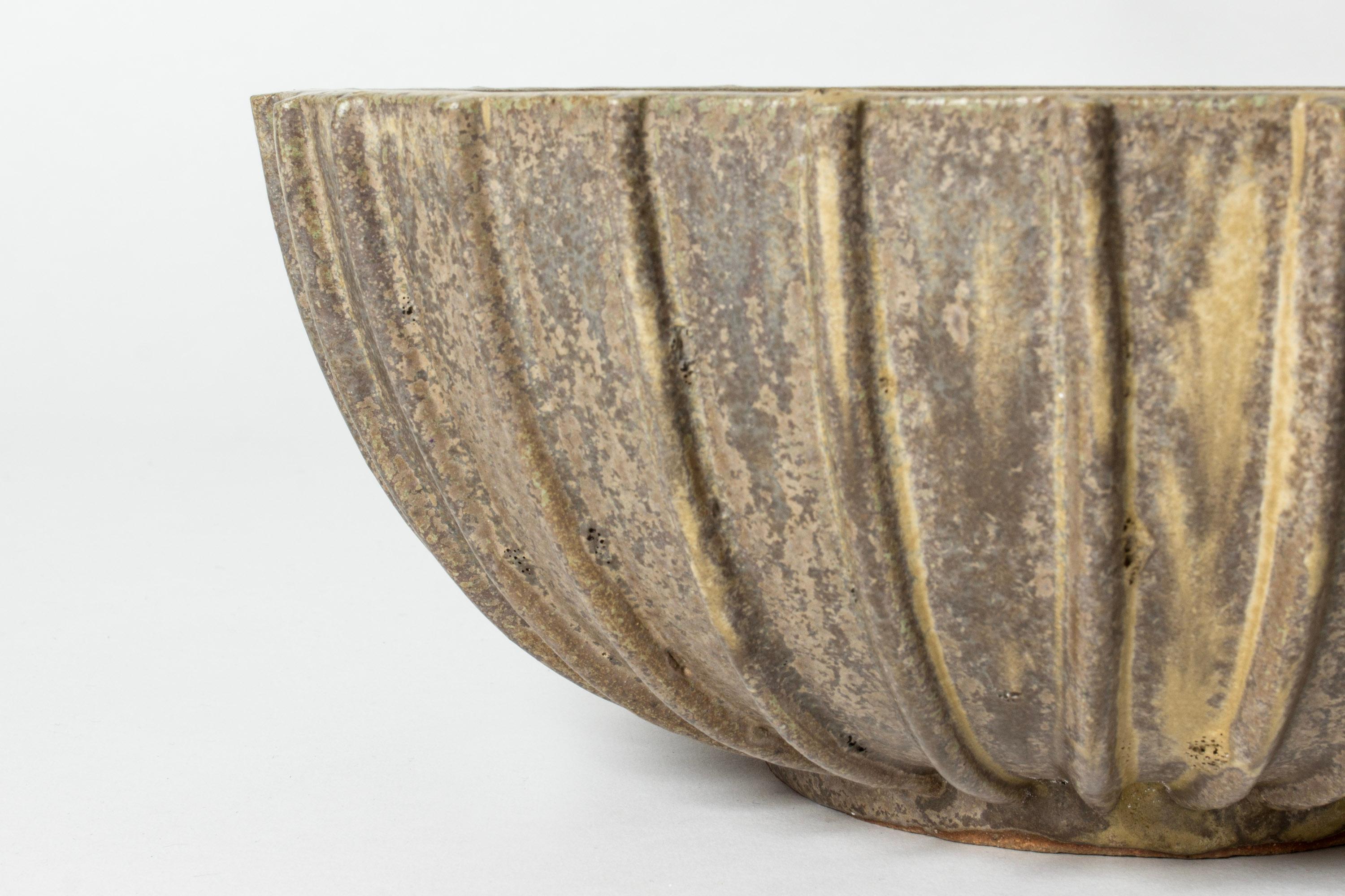 Scandinavian Modern Vintage Modernist stoneware bowl by Arne Bang, Denmark, 1940s For Sale