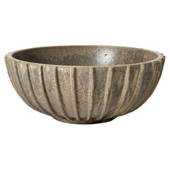 Vintage Modernist stoneware bowl by Arne Bang, Denmark, 1940s