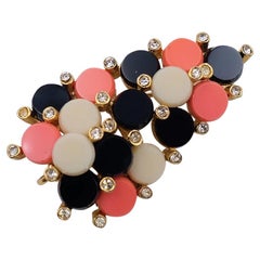 Vintage Modernist Style Brooch White Coral D'Orlan 1970's