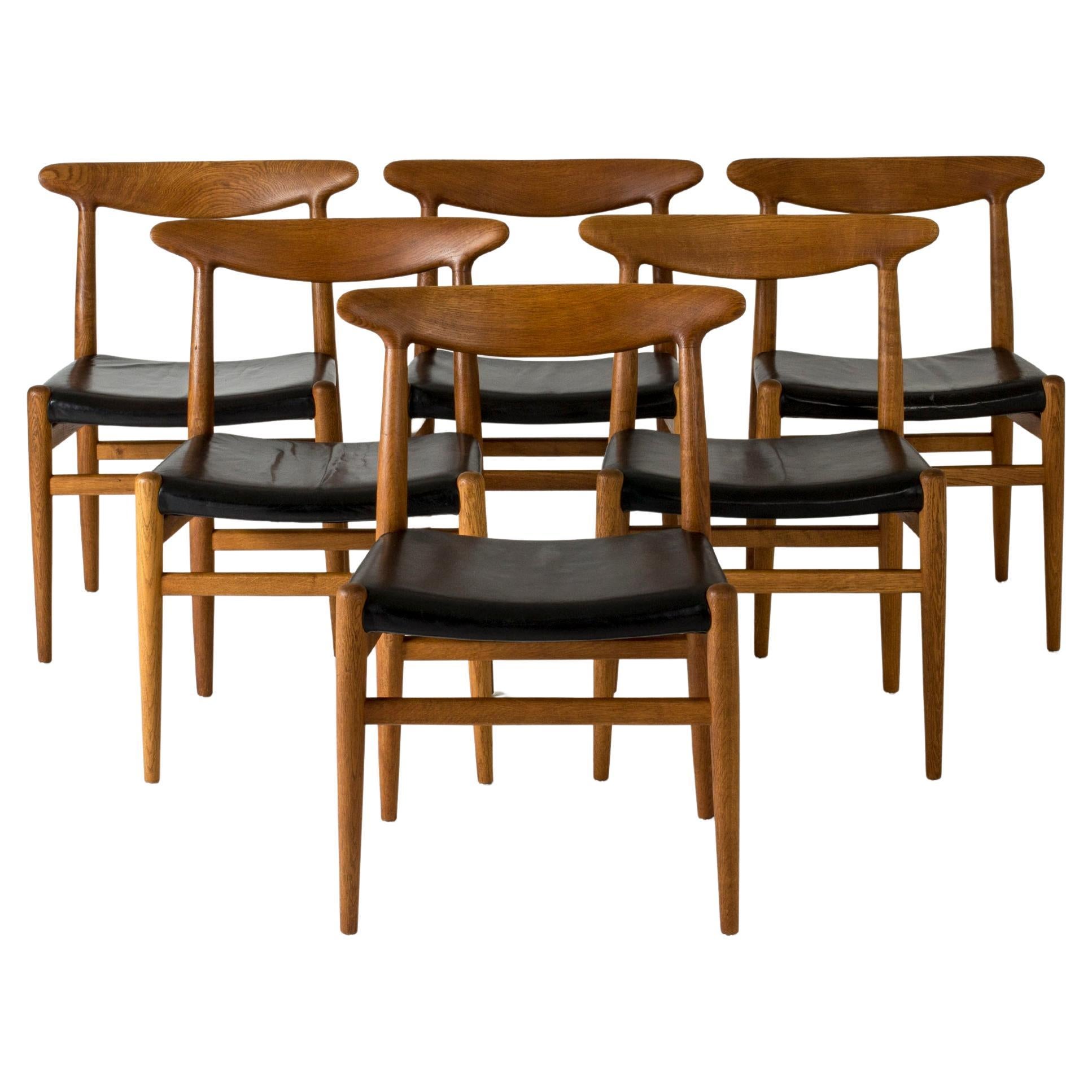 Modernistische Vintage-Esszimmerstühle „W2“ von Hans J. Wegner, Dänemark, 1960er Jahre im Angebot