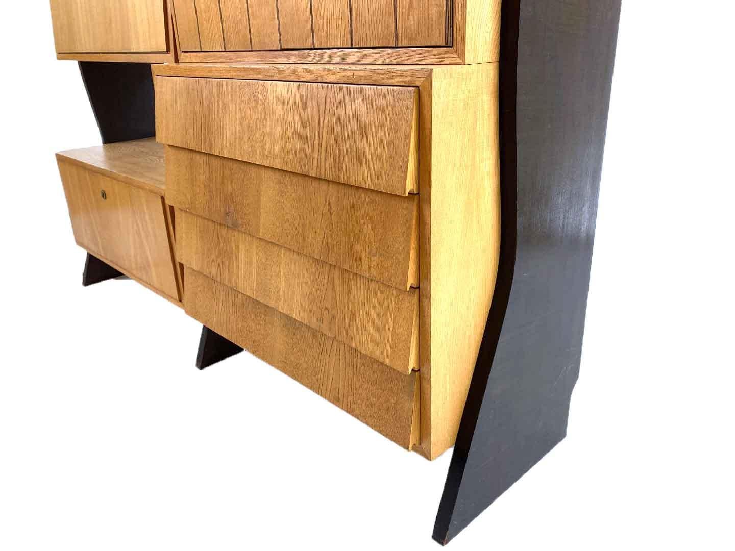 Vintage Modernist Wall Unit with Desk by Erich Stratmann for Idee Möbel, 1959 For Sale 1