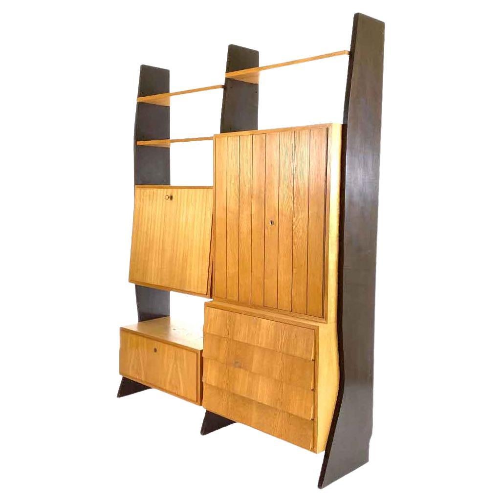 Vintage Modernist Wall Unit with Desk by Erich Stratmann for Idee Möbel, 1959 For Sale