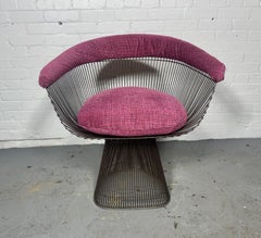 Vintage / Modernist Warren Platner Chair in Bronzed Steel for Knoll