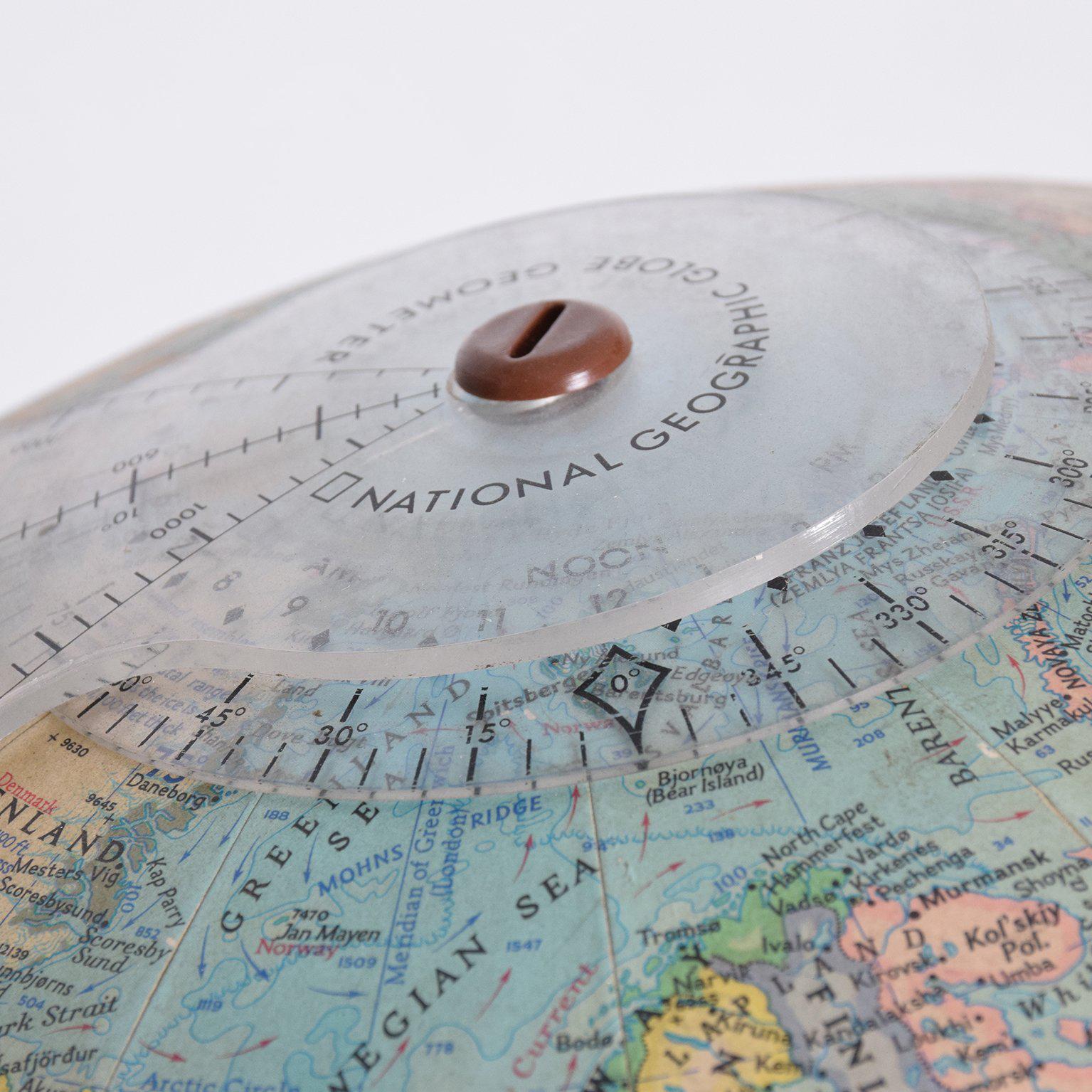 American Vintage Modernist World Globe by National Geographic