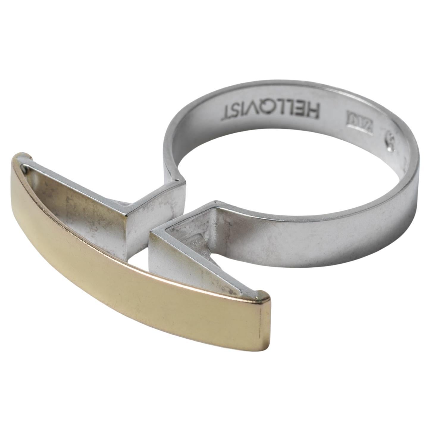 Anillo modernista vintage de plata fabricado en 1998