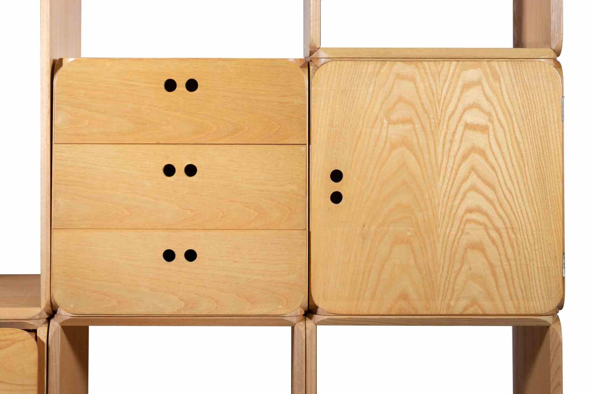 Modulares Vintage-Bücherregal �„Samara“ von Jan de Vries, Italien, 1970er Jahre (Holz)