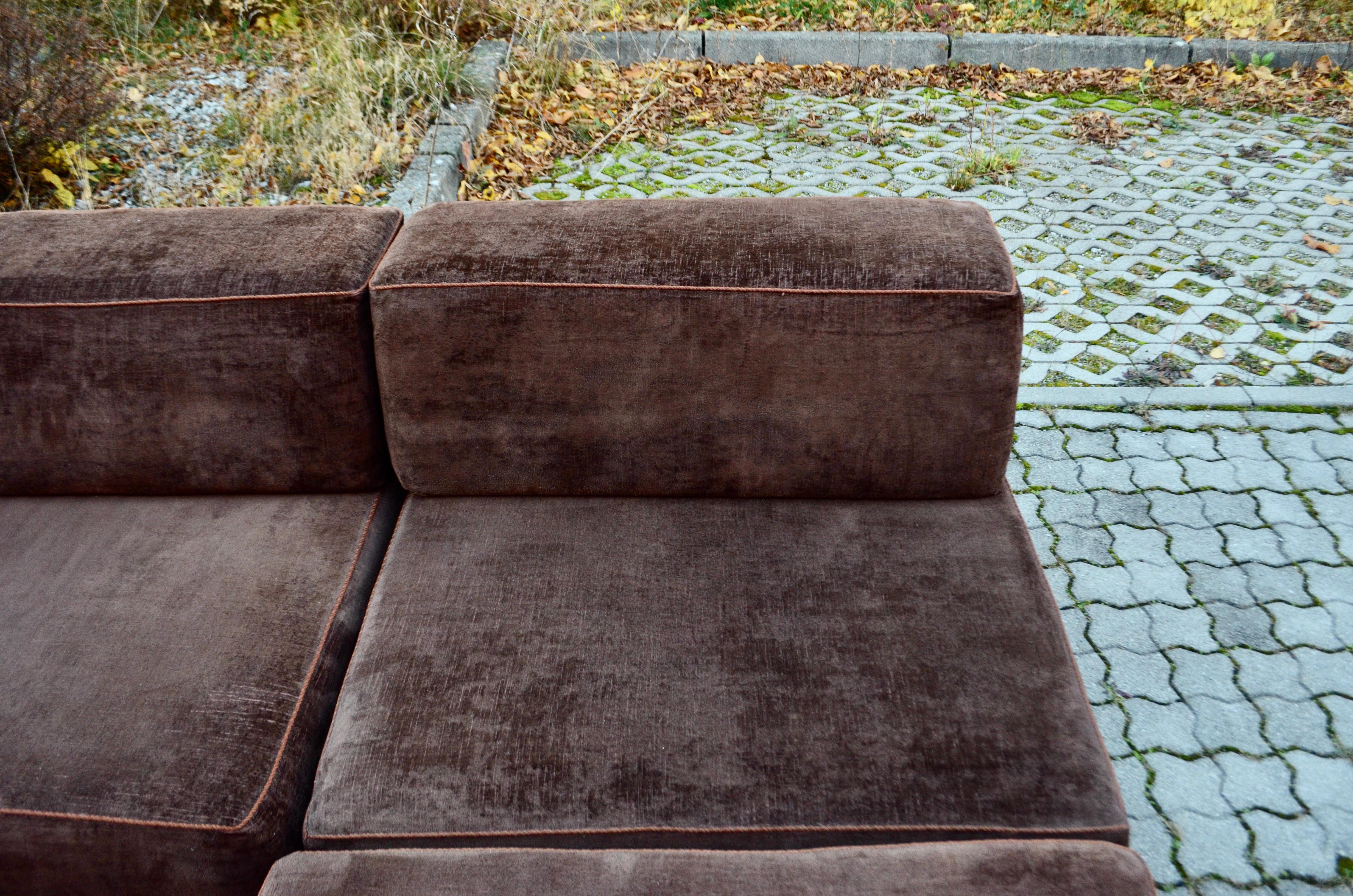 Vintage Modular Brown 1970s Sofa Living Room Suite, Germany  For Sale 5