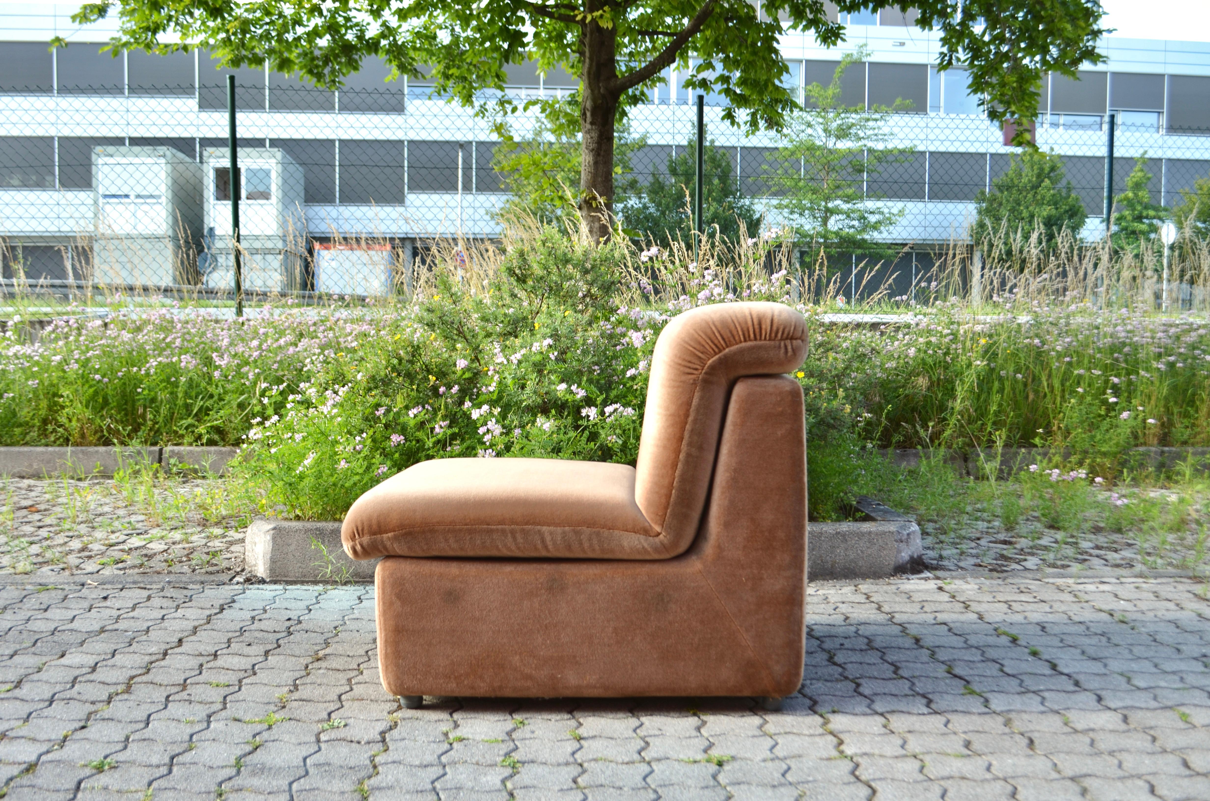 Vintage Modular Brown Sectional Sofa 1970 7